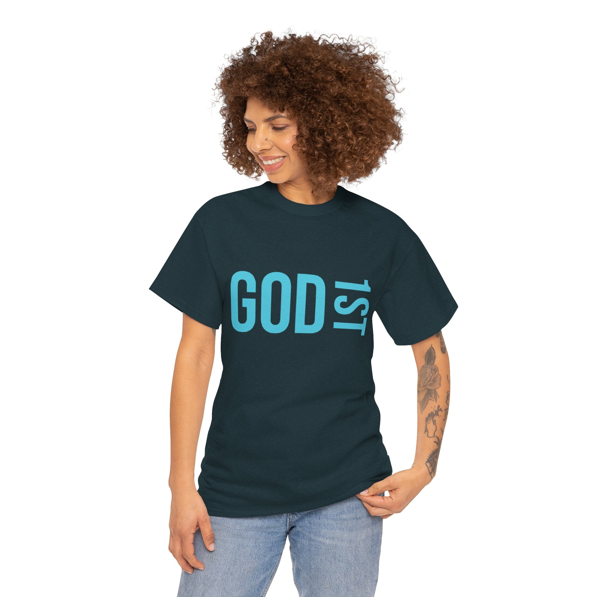 God 1st- Then Me Unisex Heavy Cotton Tee