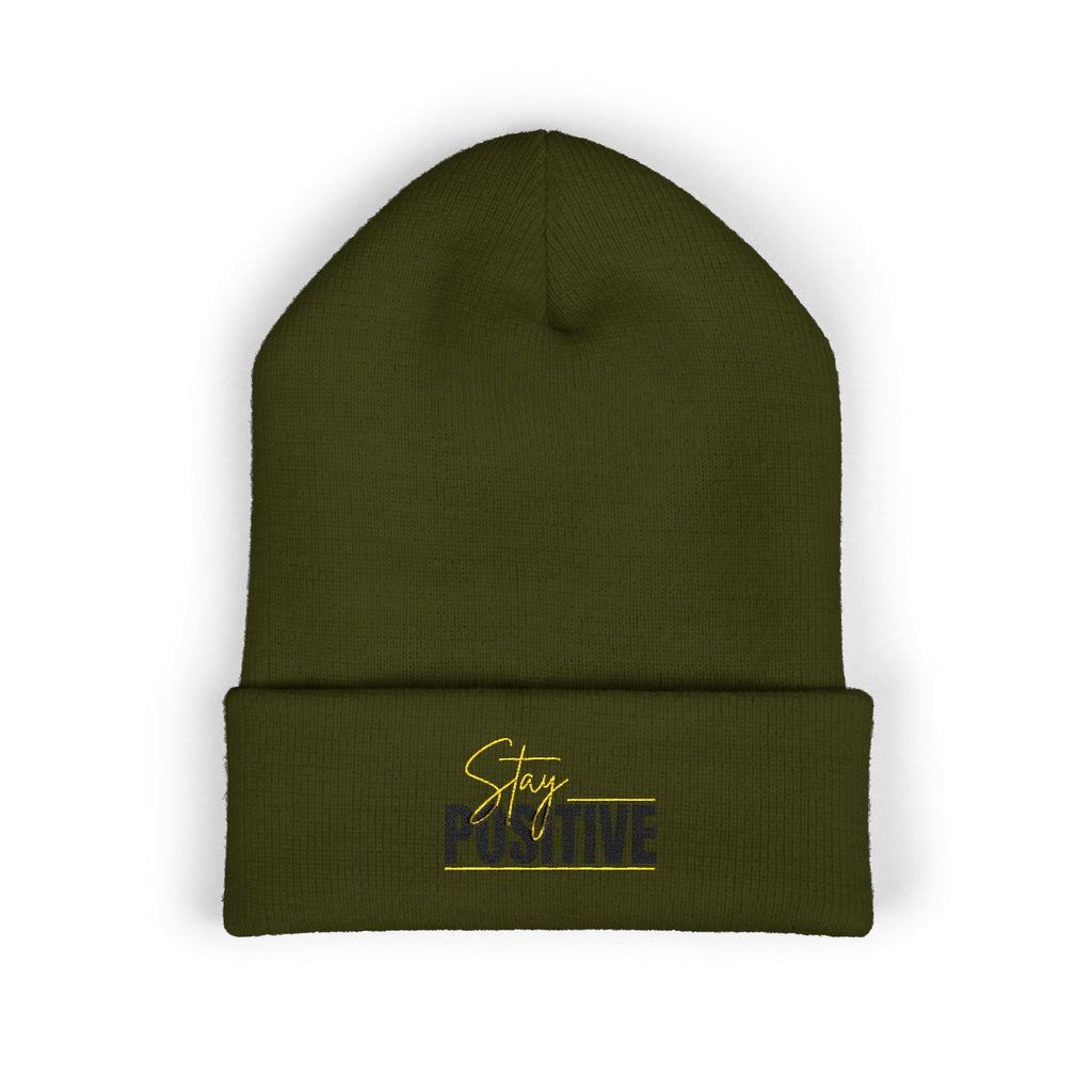Stay Positive Always Embroidered Cuffed Beanie