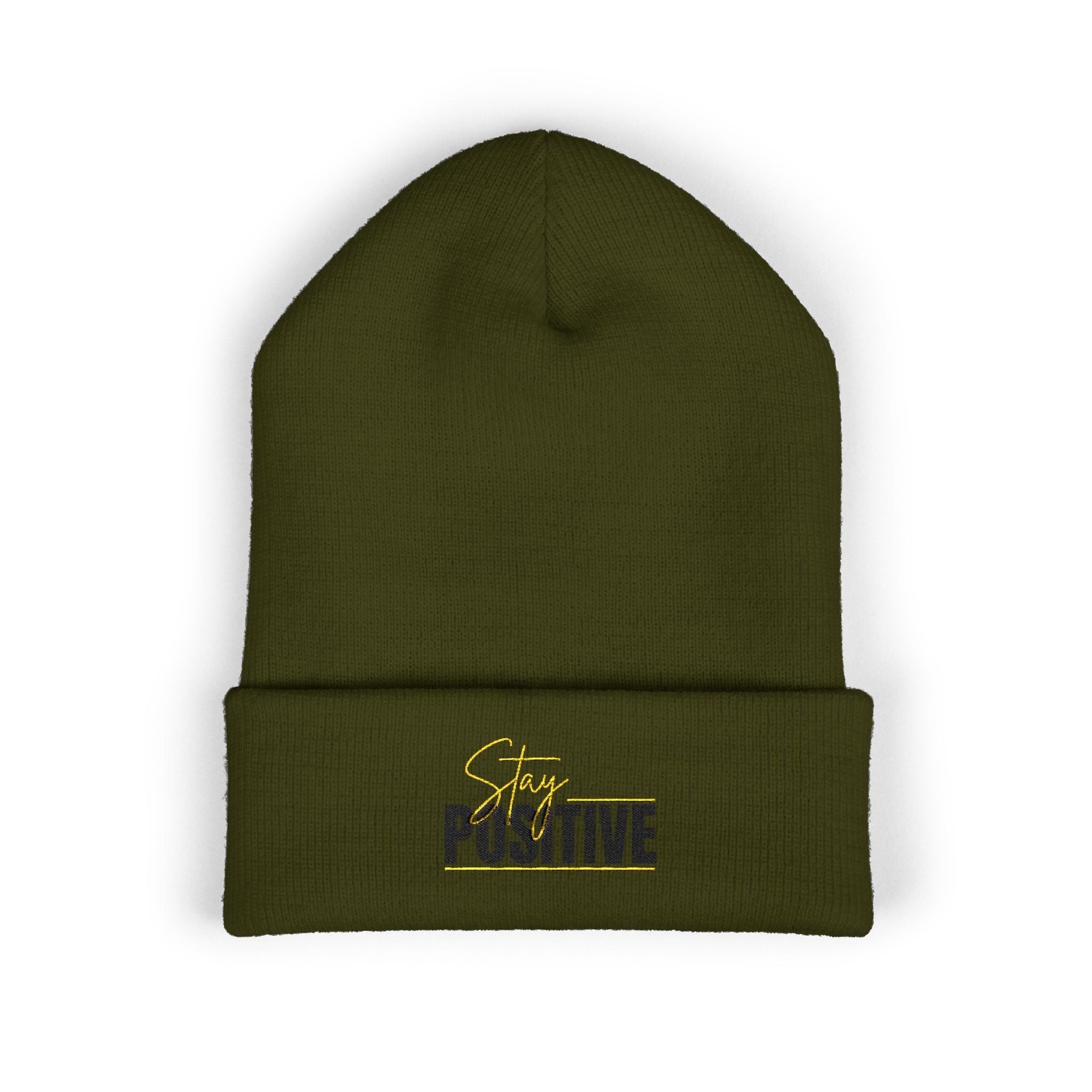 Stay Positive Always Embroidered Cuffed Beanie