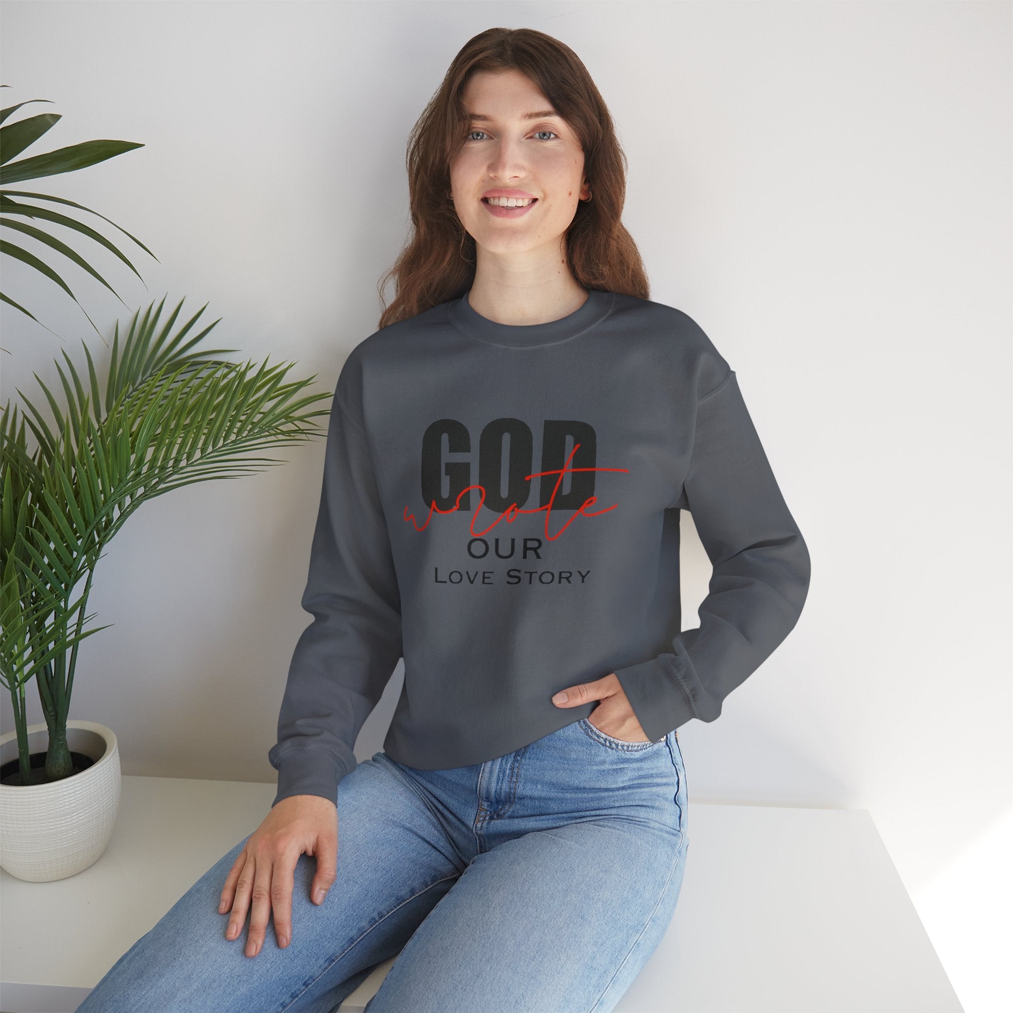 God Wrote Our Love Story Couple's Crewneck Sweatshirt