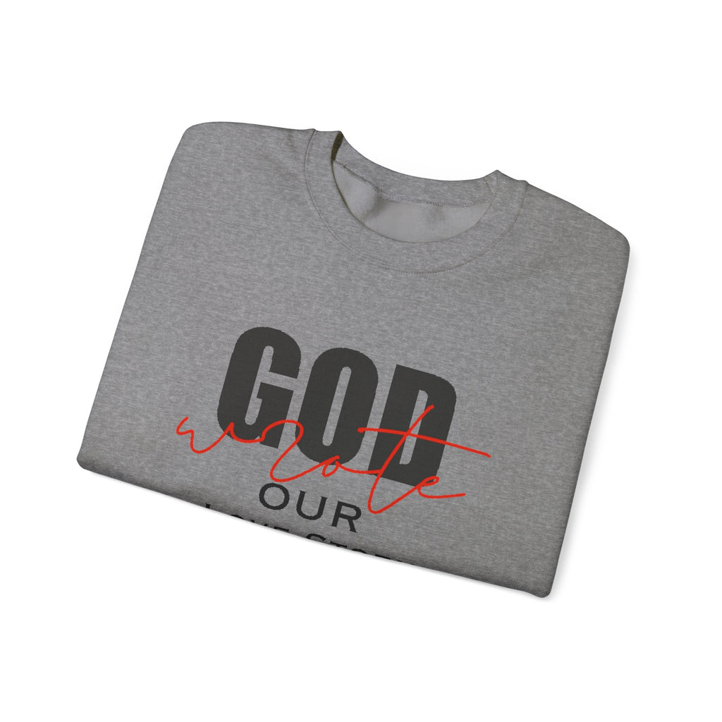 God Wrote Our Love Story Couple's Crewneck Sweatshirt