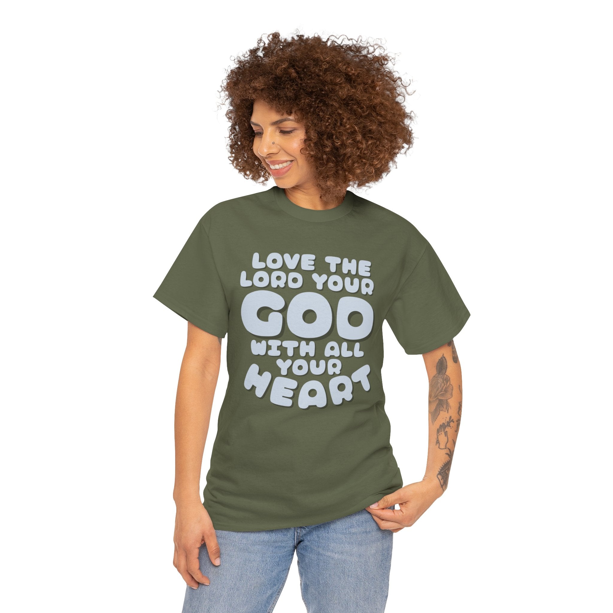 Love The Lord Your God With All Your Heart Scripture T-Shirt