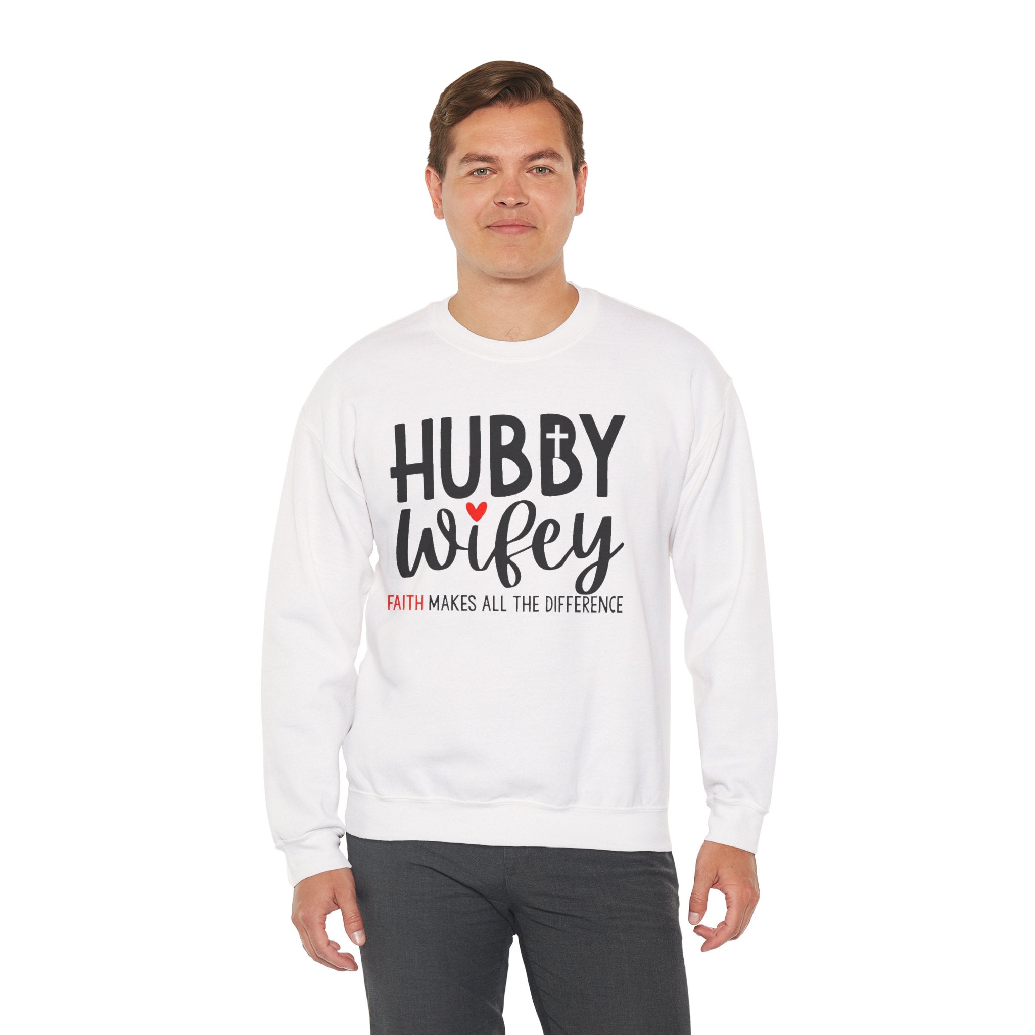 Hubby Wifey Faith Crewneck Couple’s Sweatshirt