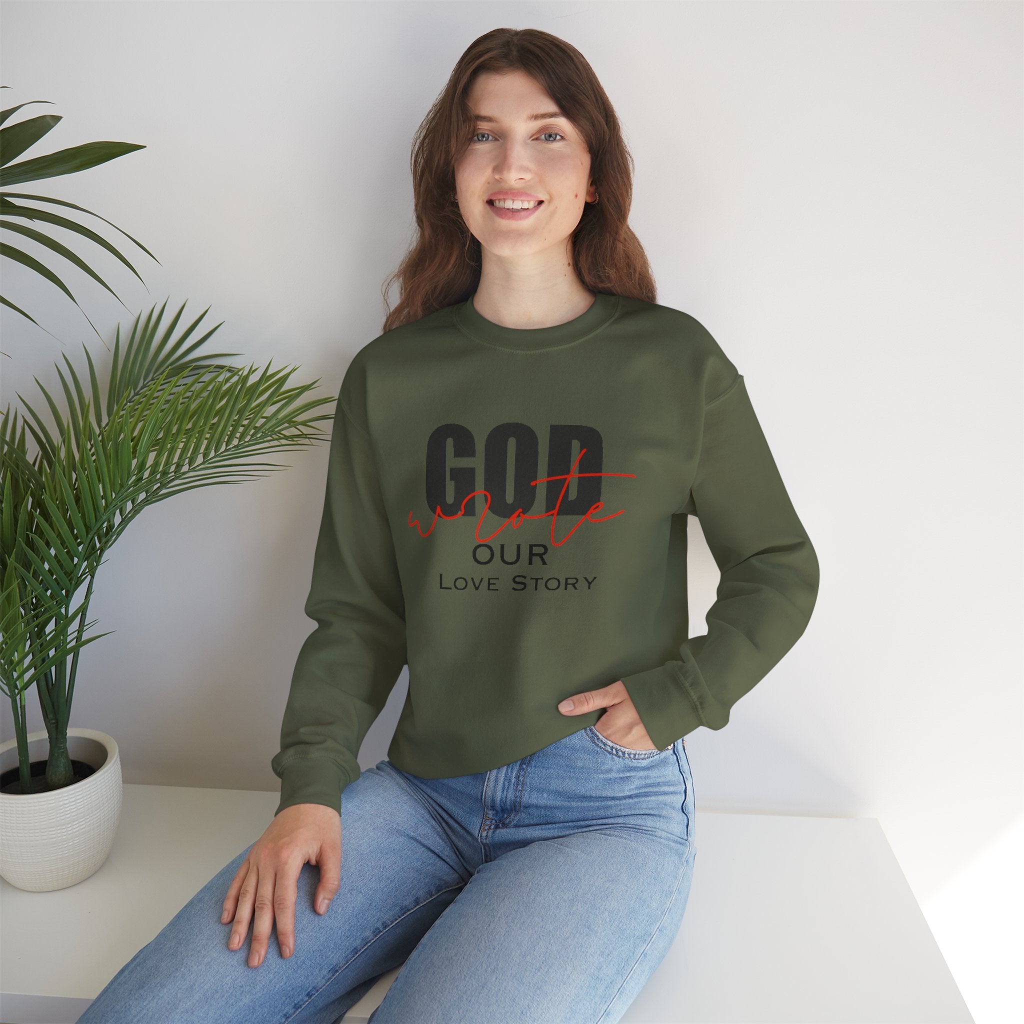 God Wrote Our Love Story Couple's Crewneck Sweatshirt