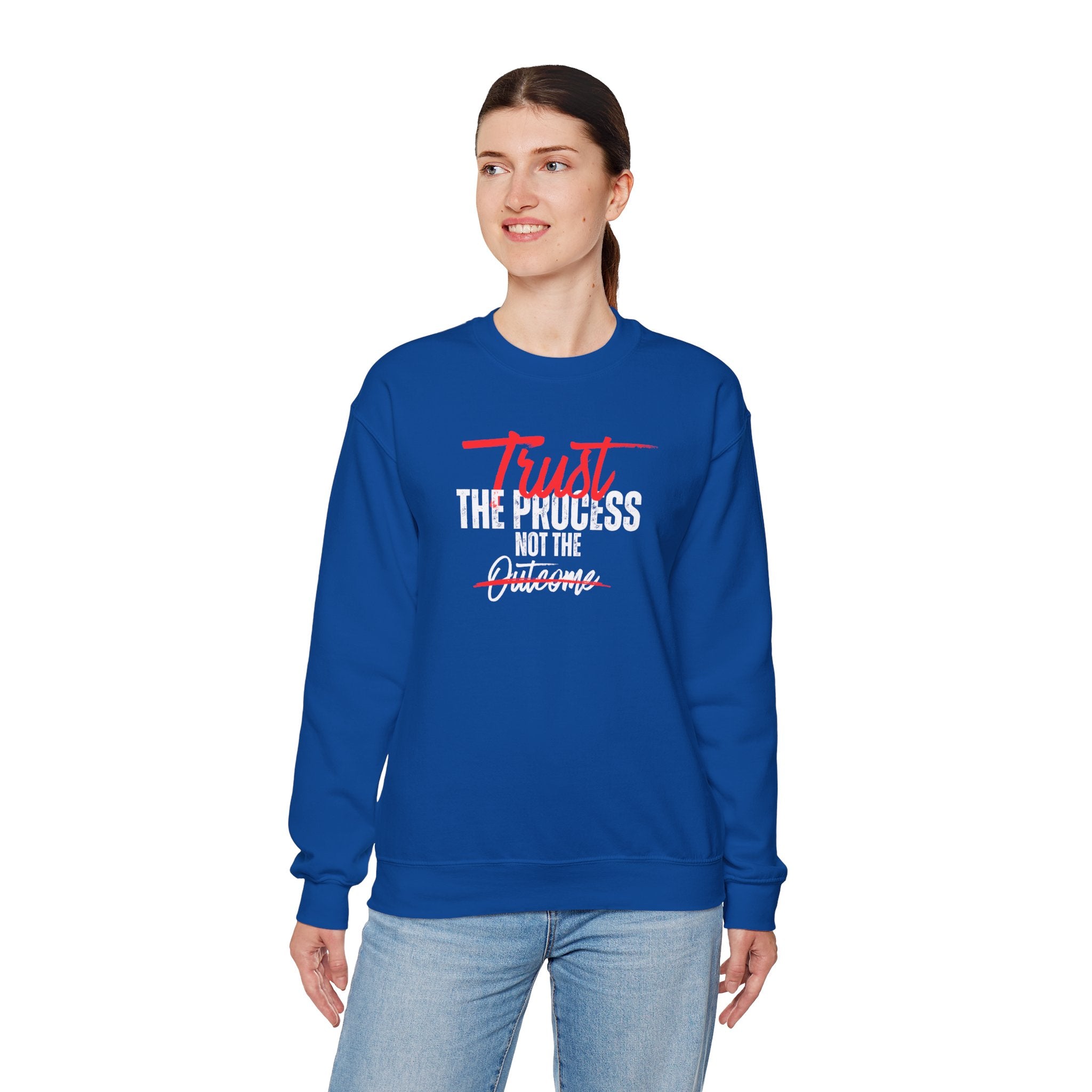 Trust the Process Not the Outcome Motivational Crewneck Sweatshirt