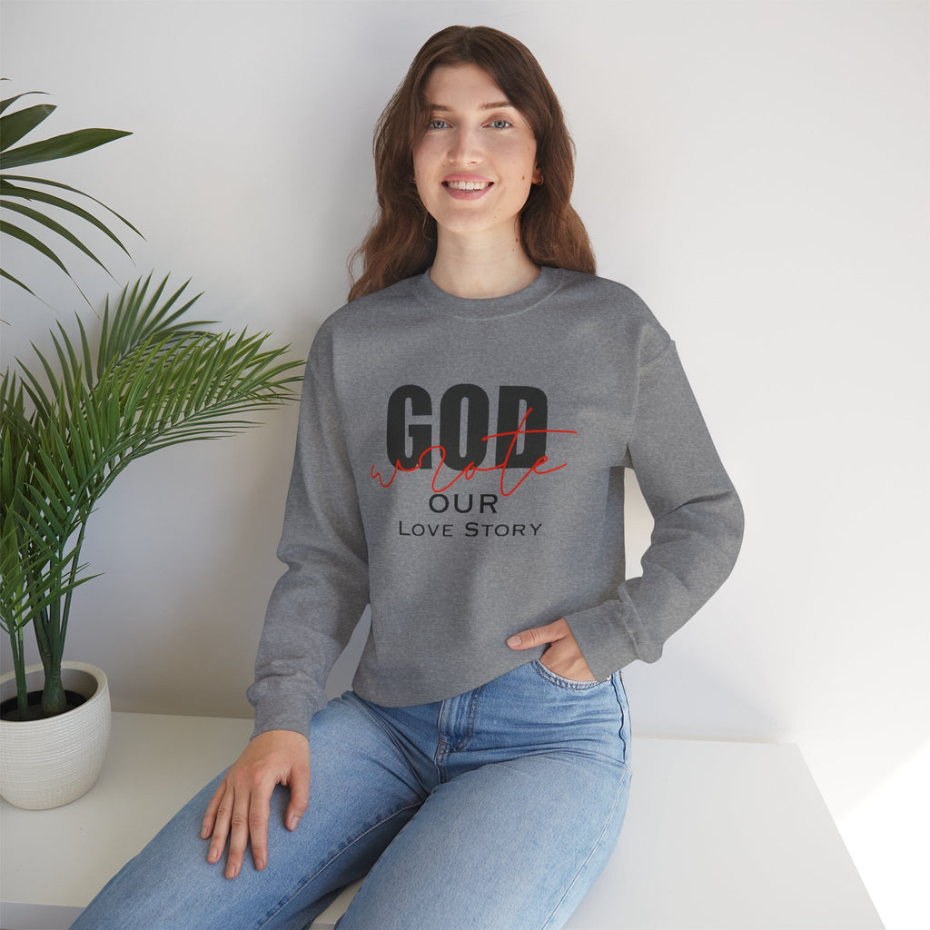 God Wrote Our Love Story Couple's Crewneck Sweatshirt