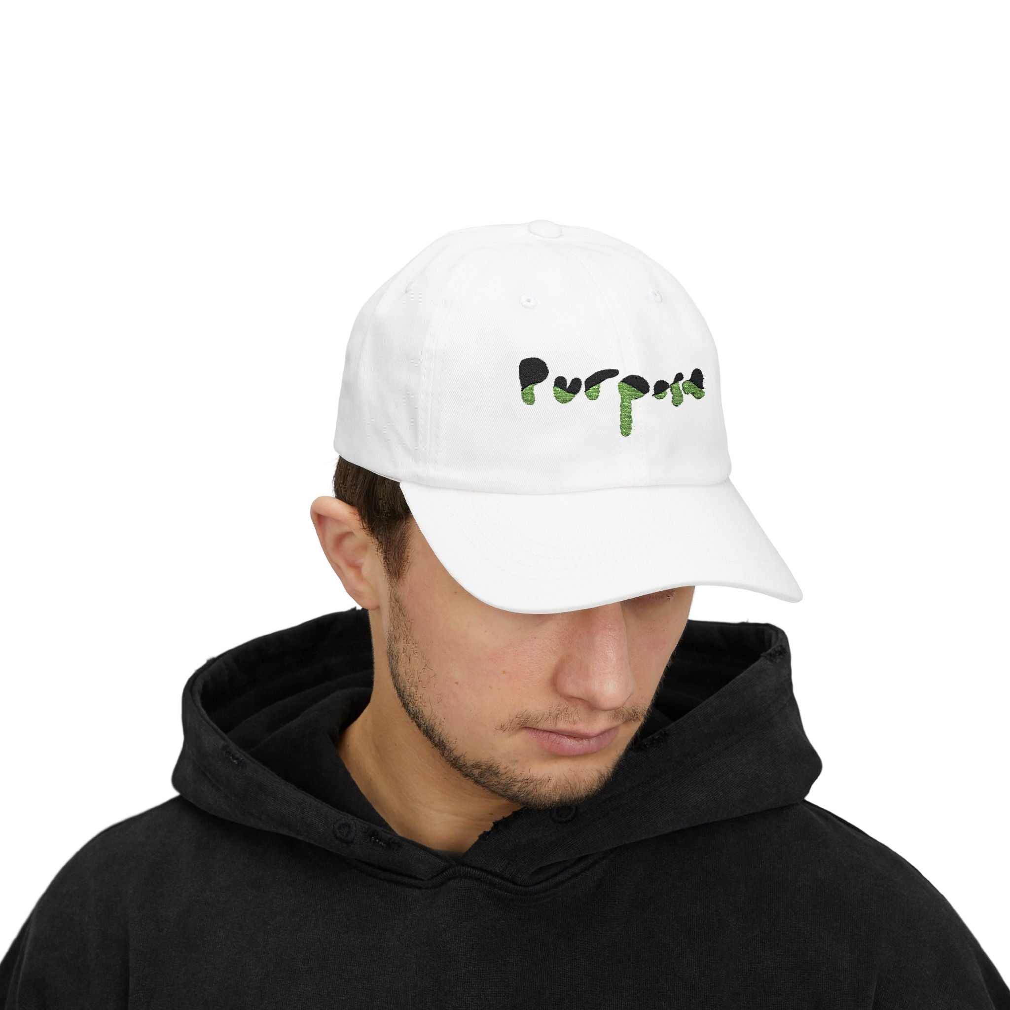 Purpose Driven Green Camo Script Embroidered Hat