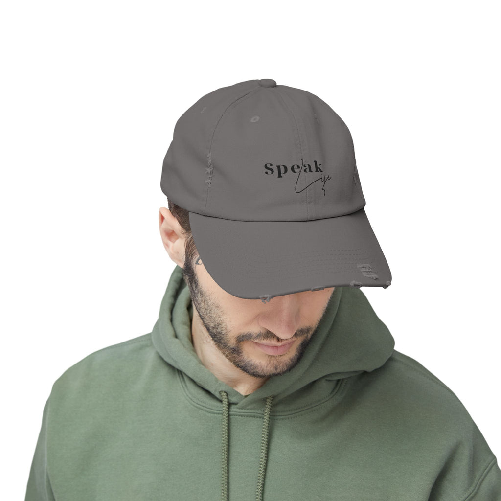 Speak Life Over Yourself Distressed Embroidered Hat