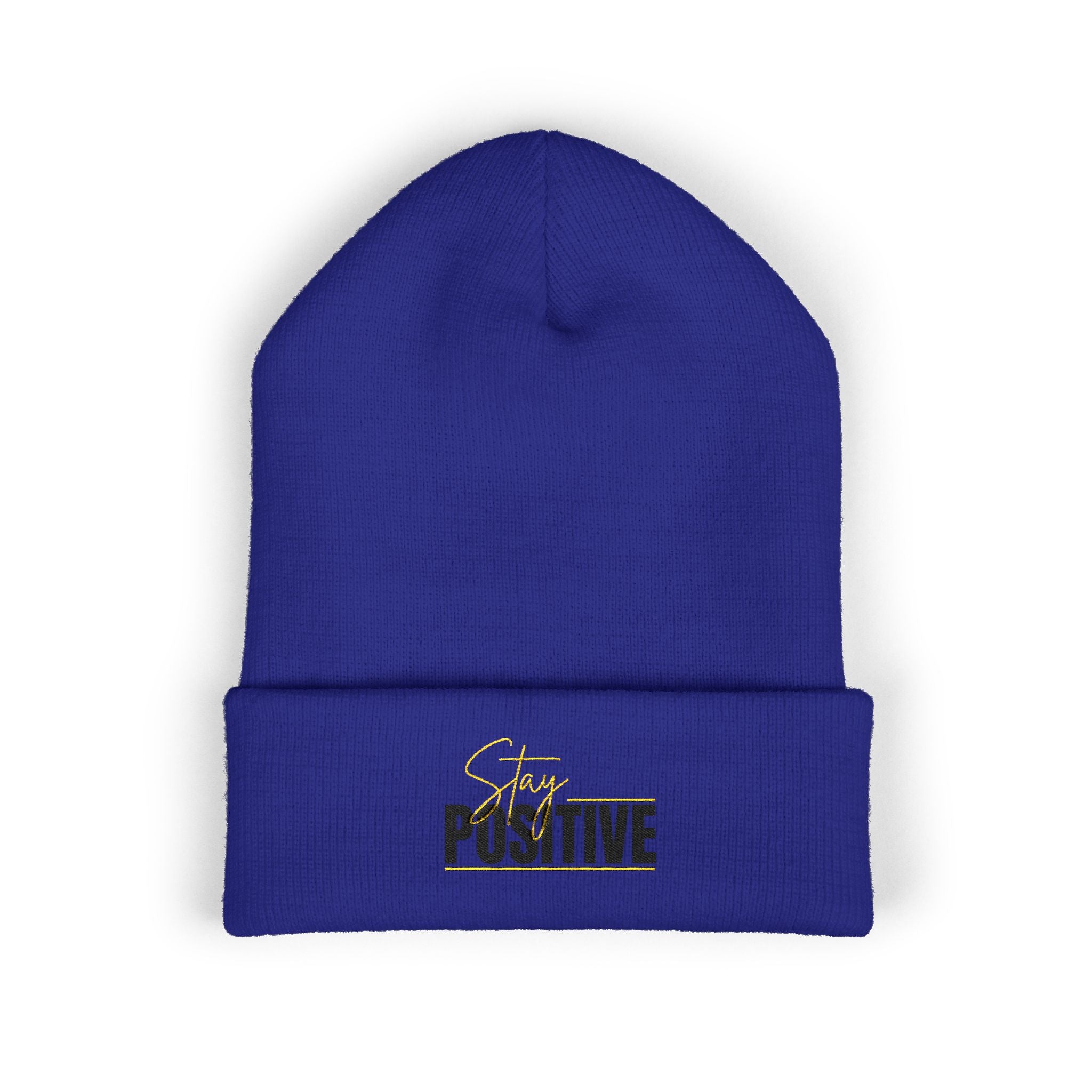 Stay Positive Always Embroidered Cuffed Beanie
