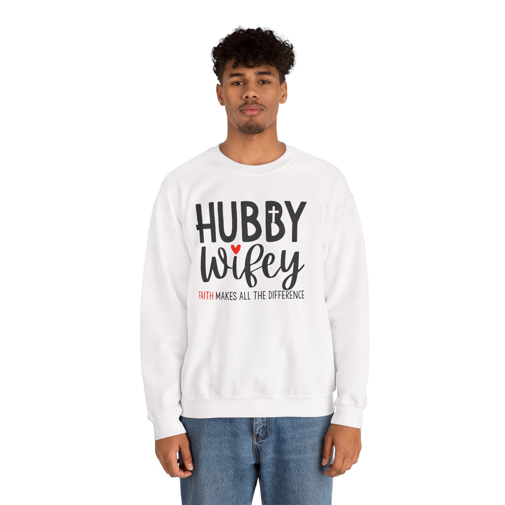 Hubby Wifey Faith Crewneck Couple’s Sweatshirt