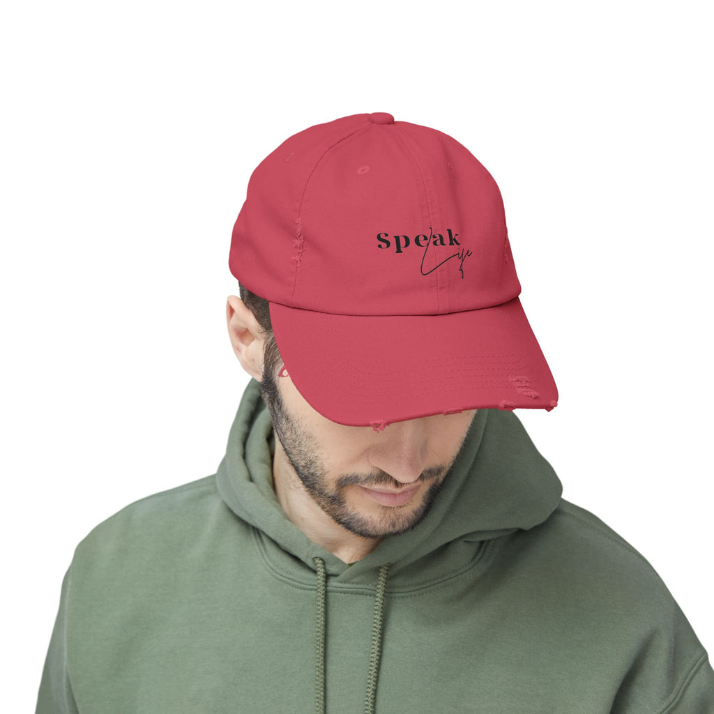 Speak Life Over Yourself Distressed Embroidered Hat