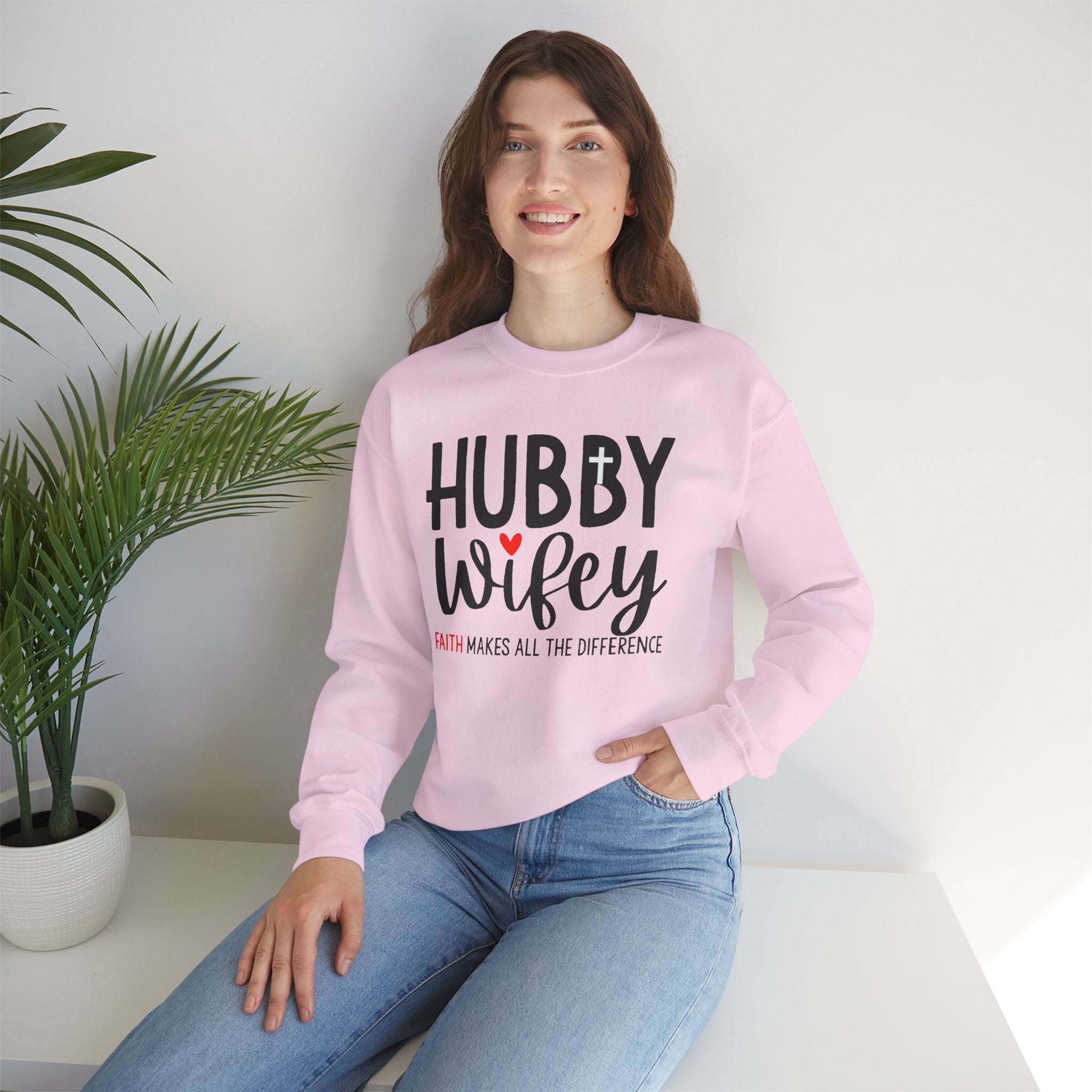 Hubby Wifey Faith Crewneck Couple’s Sweatshirt