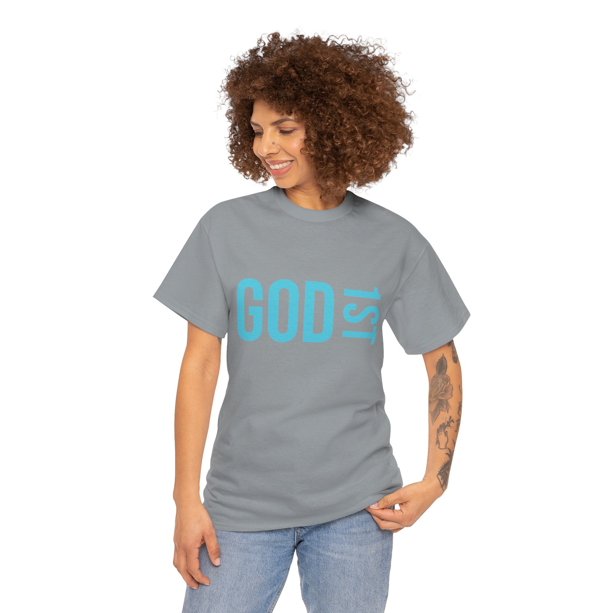 God 1st- Then Me Unisex Heavy Cotton Tee