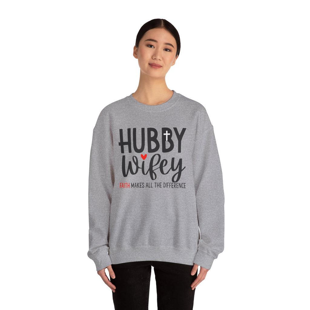 Hubby Wifey Faith Crewneck Couple’s Sweatshirt
