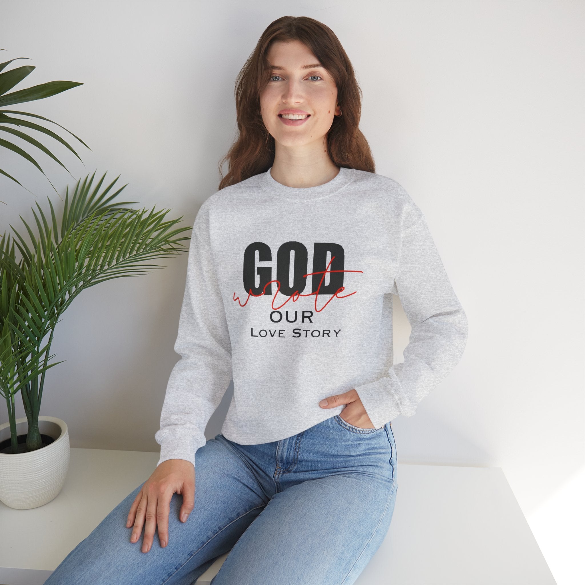 God Wrote Our Love Story Couple's Crewneck Sweatshirt