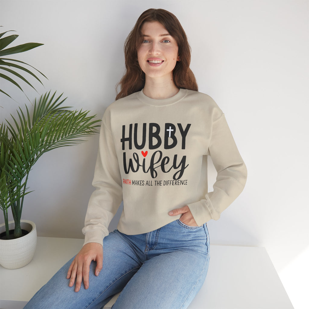 Hubby Wifey Faith Crewneck Couple’s Sweatshirt