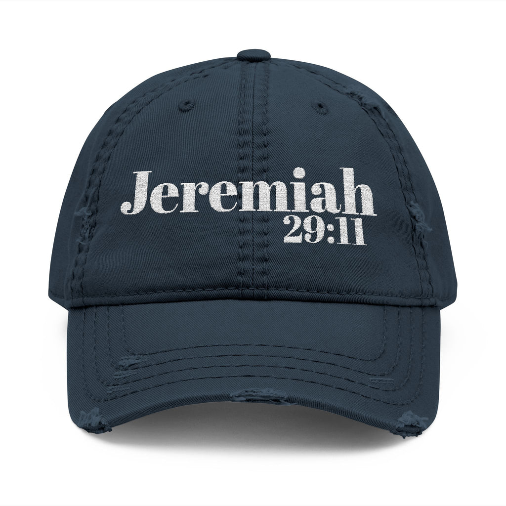 God’s Promise: Jeremiah 29:11 Distressed Dad Hat (Embroidery)