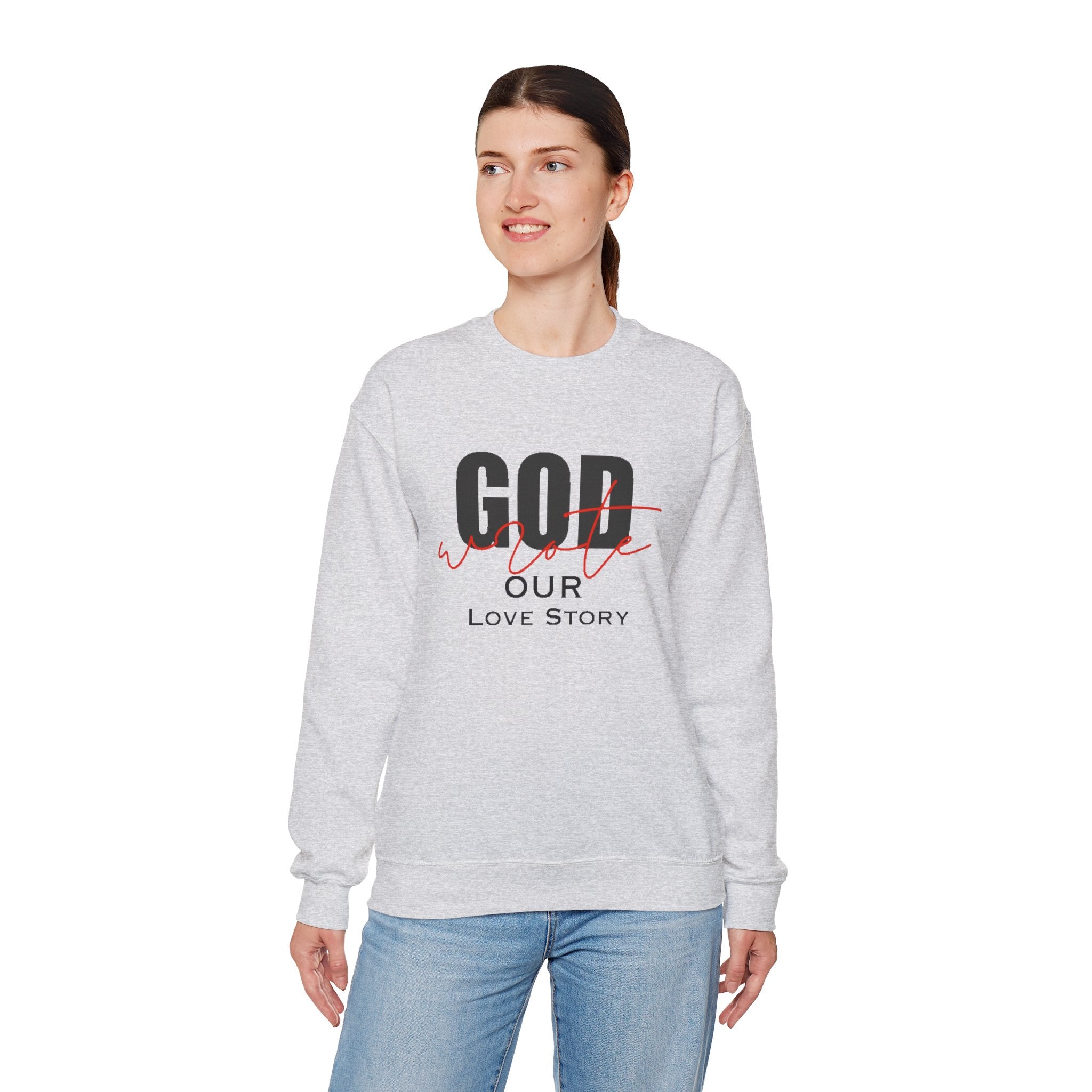 God Wrote Our Love Story Couple's Crewneck Sweatshirt