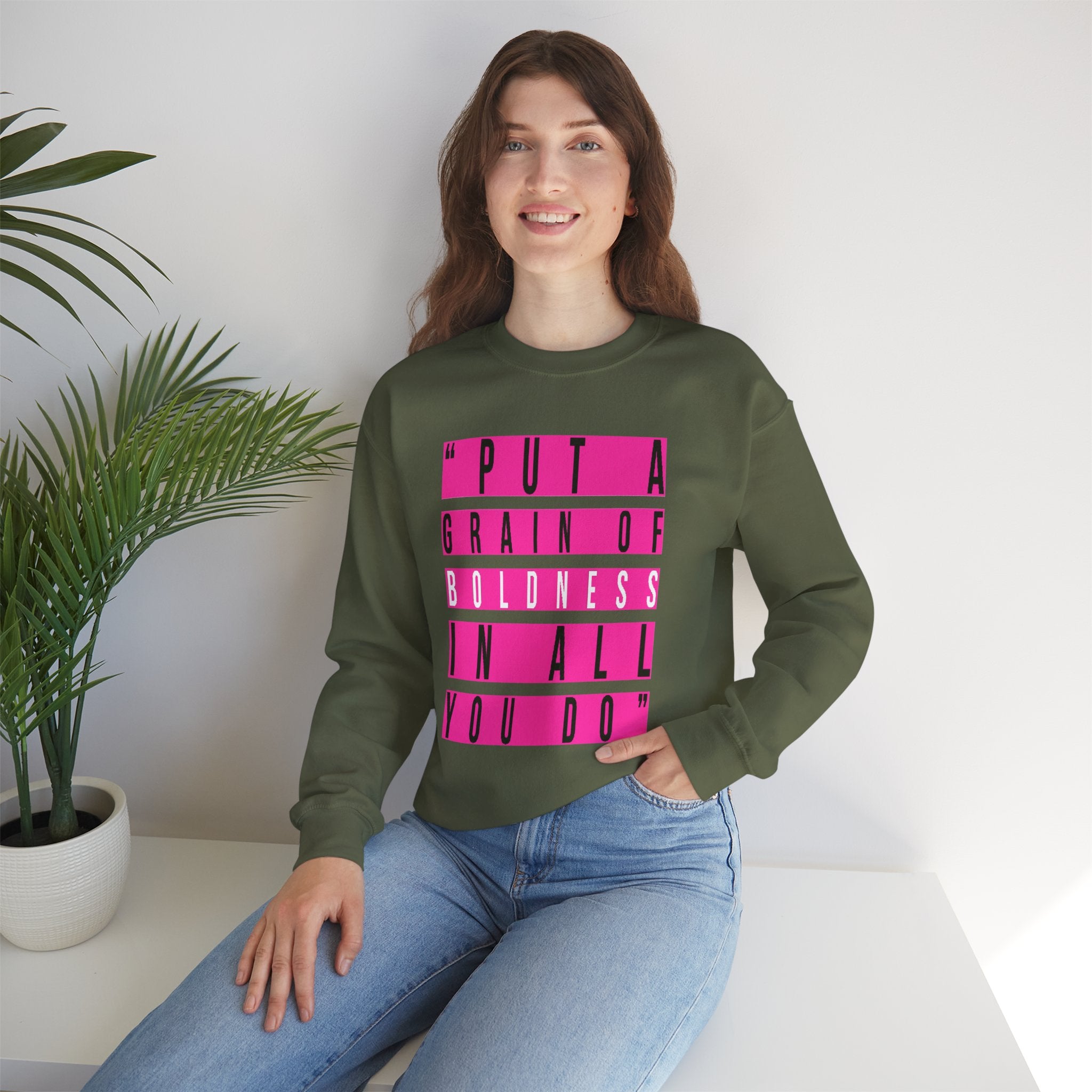 Put A Grain Of Boldness Unisex Crewneck Sweatshirt
