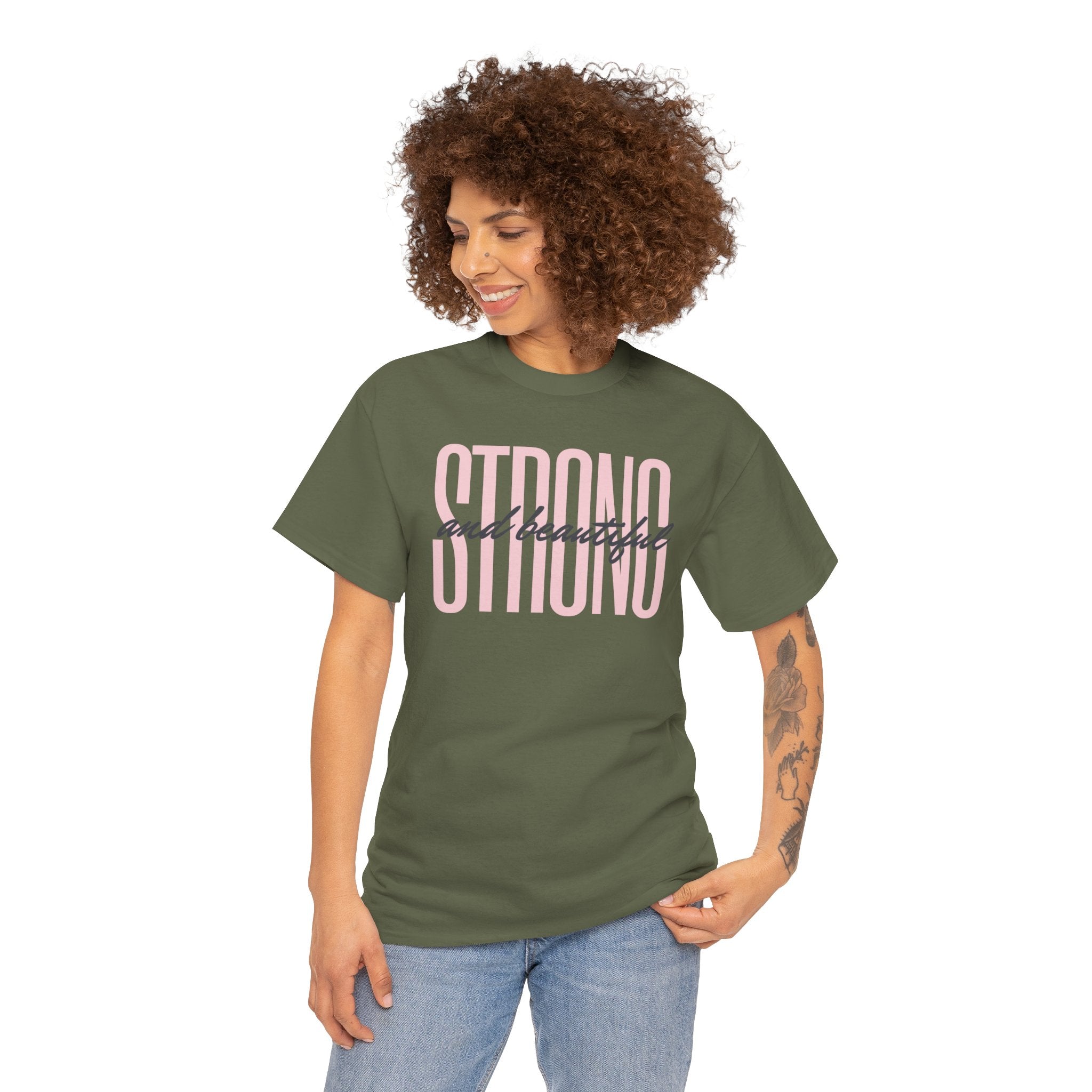 Strong and Beautiful In Christ Faith Graphic Tee
