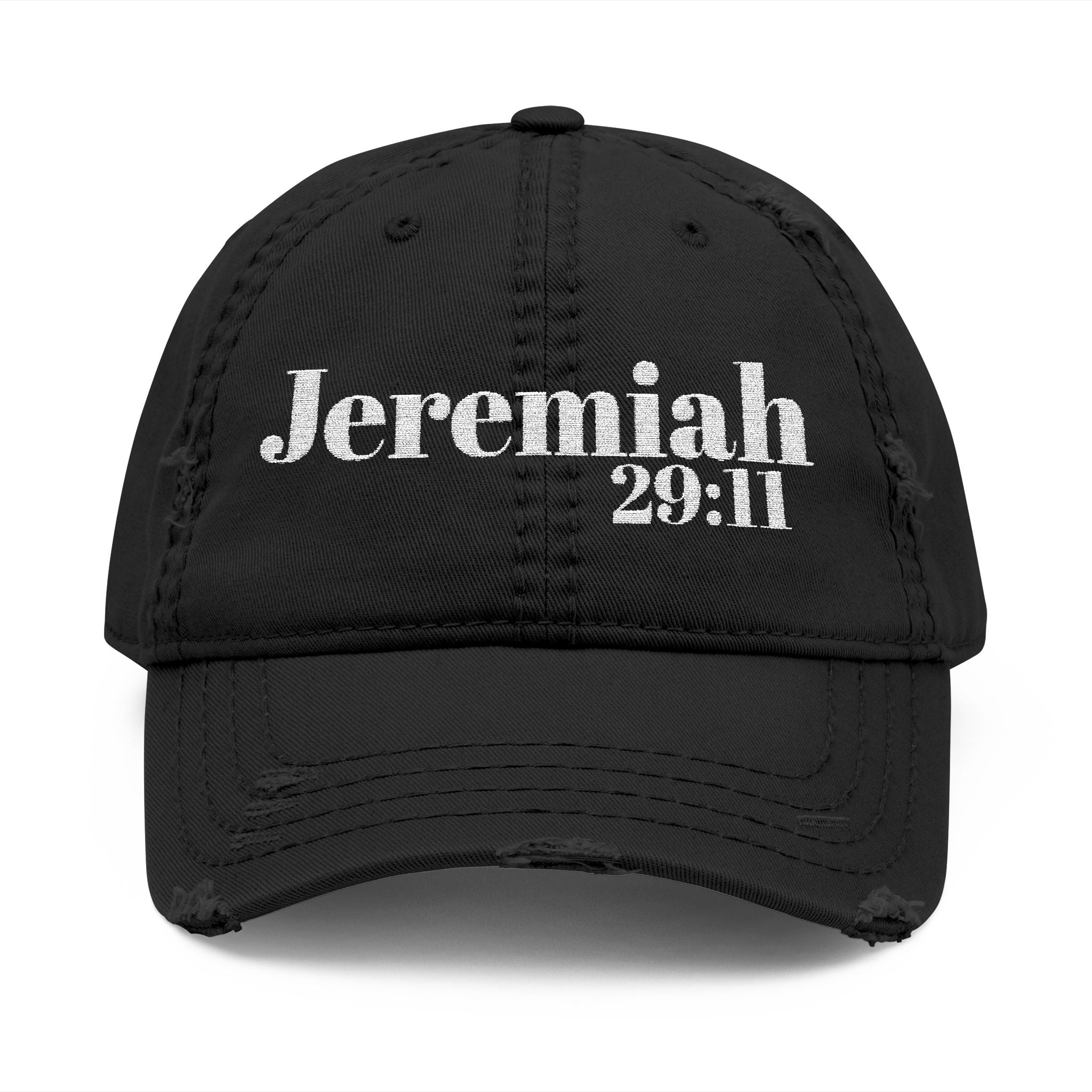 God’s Promise: Jeremiah 29:11 Distressed Dad Hat (Embroidery)