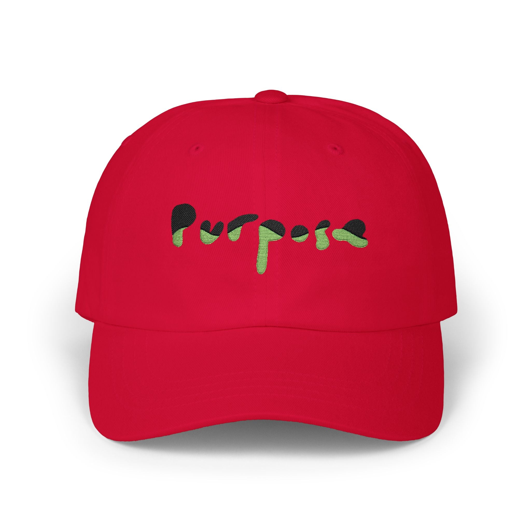 Purpose Driven Green Camo Script Embroidered Hat