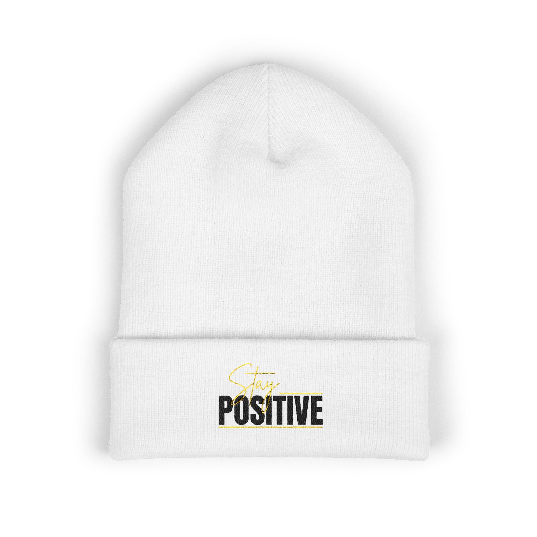 Stay Positive Always Embroidered Cuffed Beanie