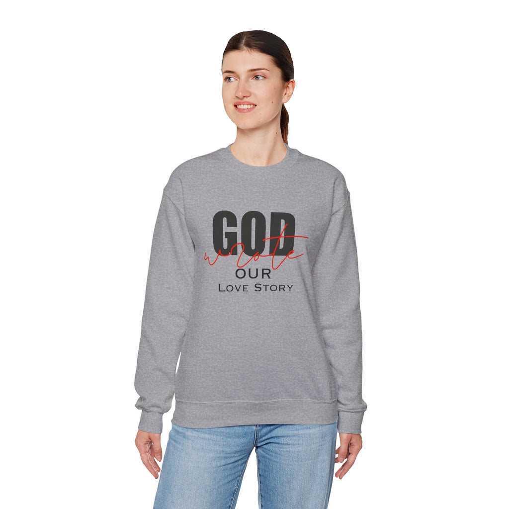 God Wrote Our Love Story Couple's Crewneck Sweatshirt