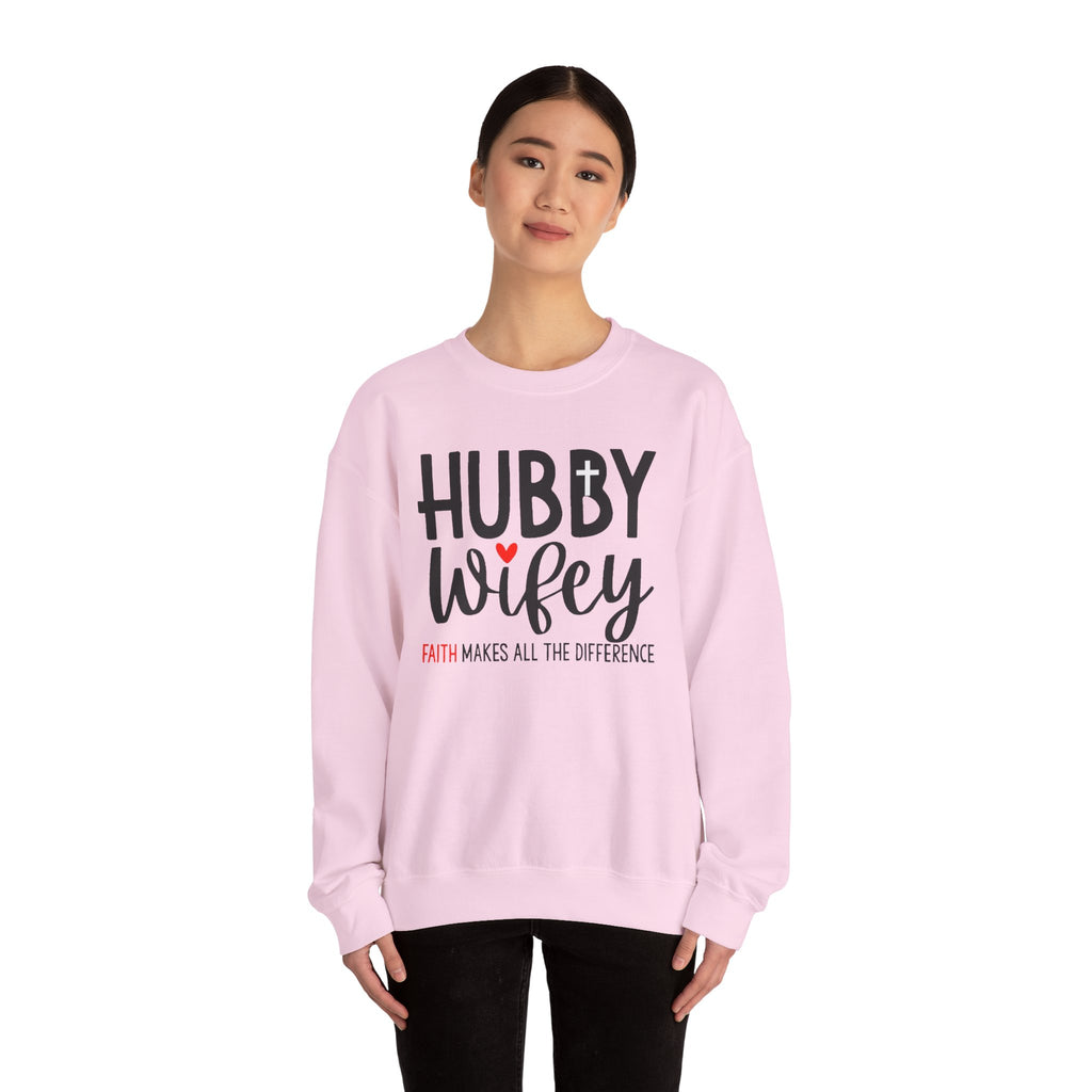 Hubby Wifey Faith Crewneck Couple’s Sweatshirt