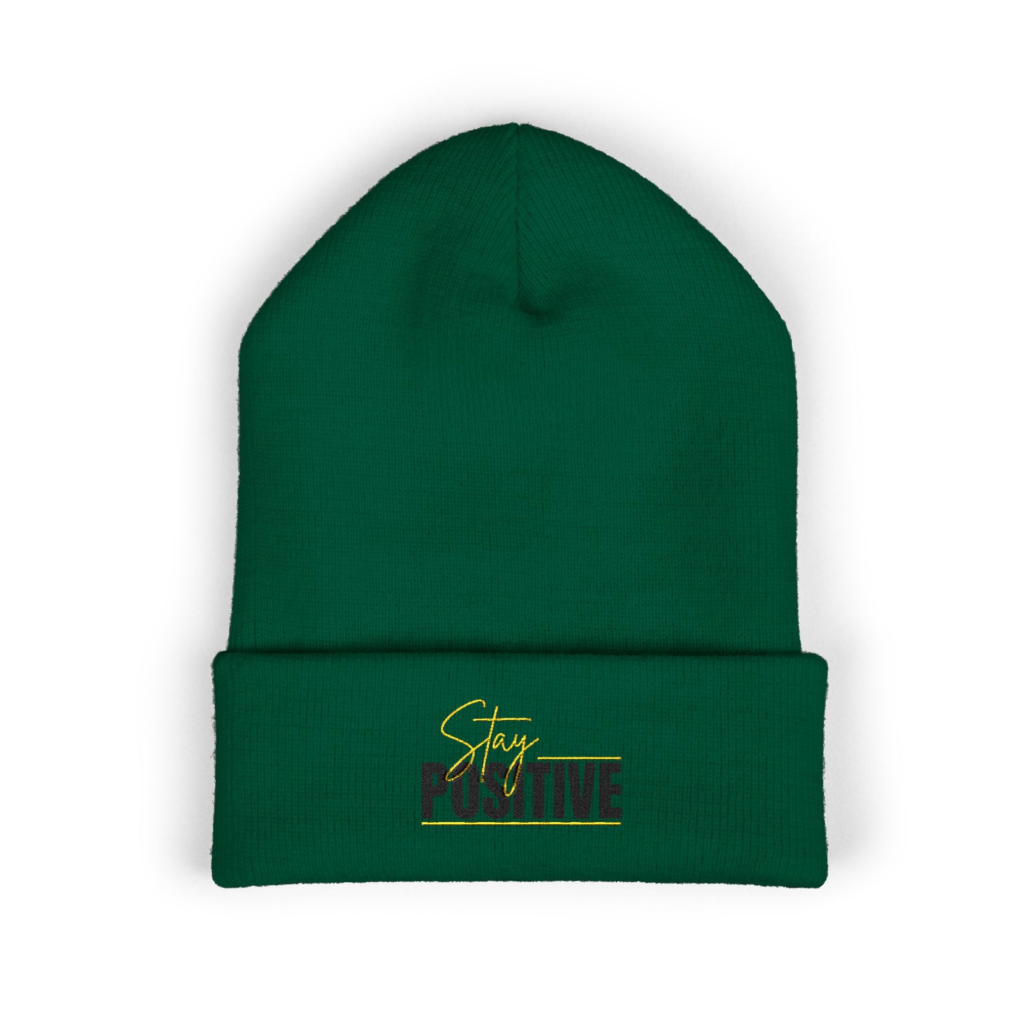 Stay Positive Always Embroidered Cuffed Beanie