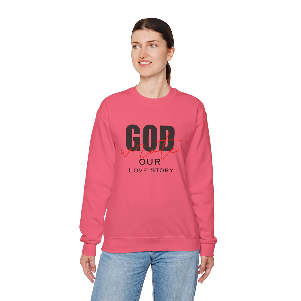 God Wrote Our Love Story Couple's Crewneck Sweatshirt