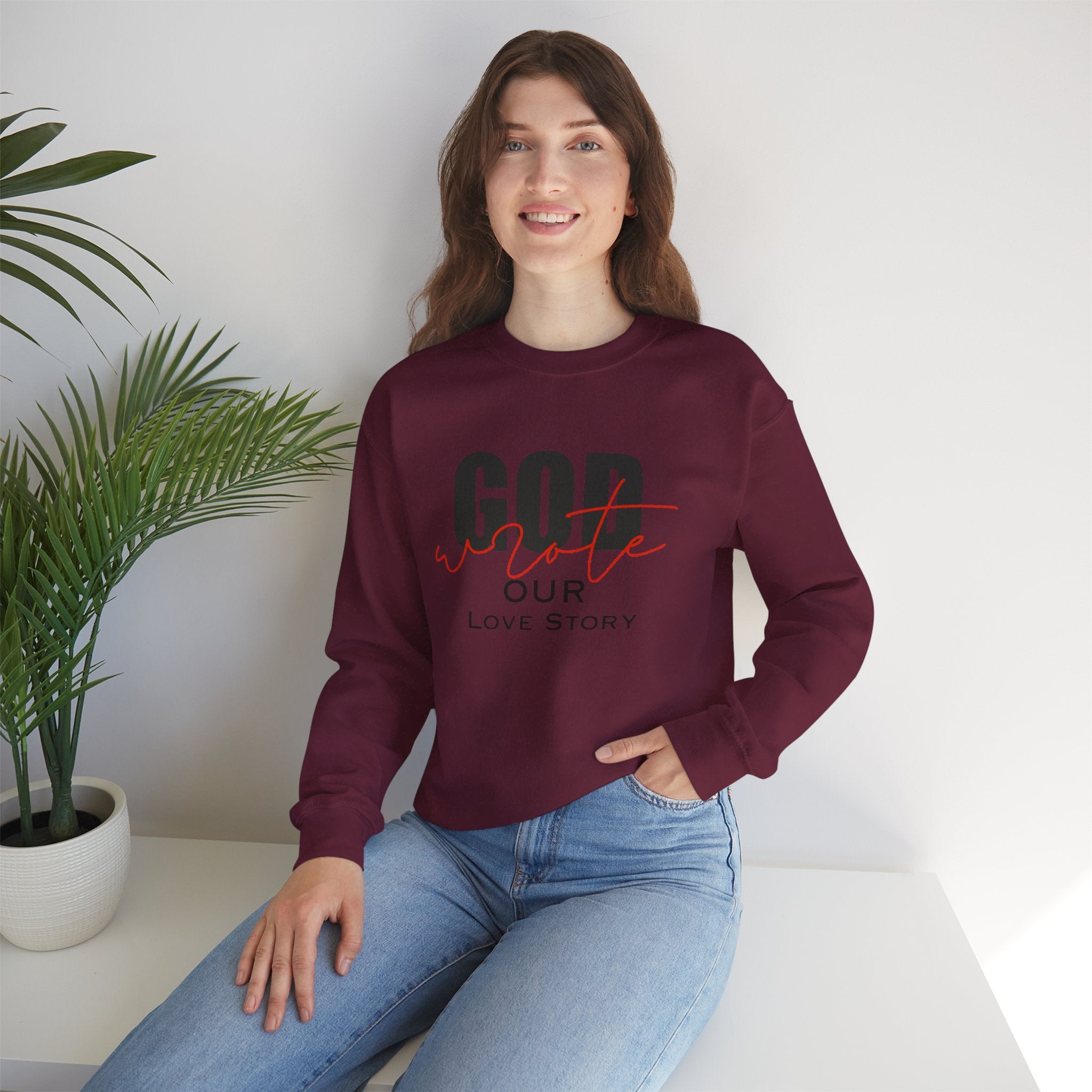 God Wrote Our Love Story Couple's Crewneck Sweatshirt
