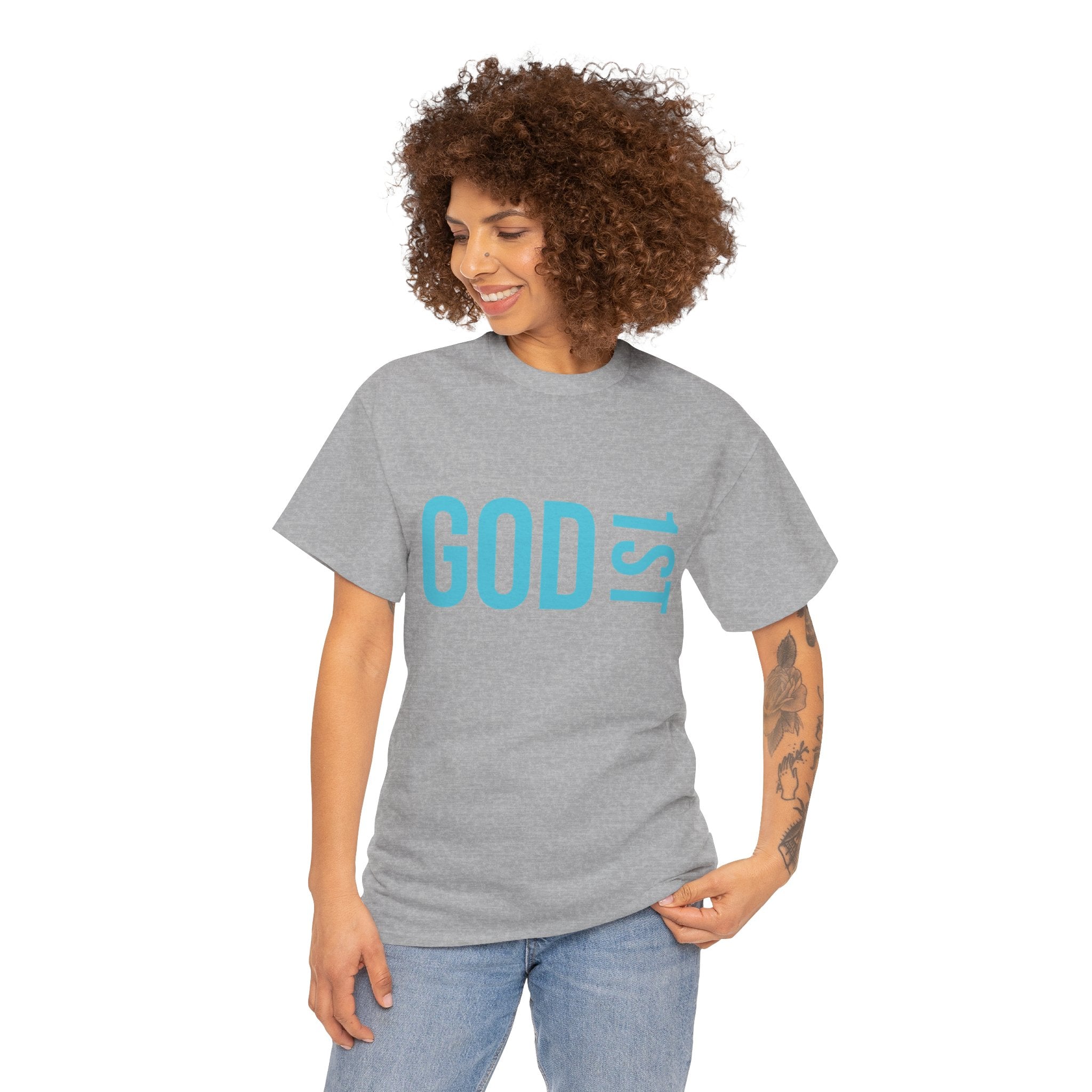 God 1st- Then Me Unisex Heavy Cotton Tee
