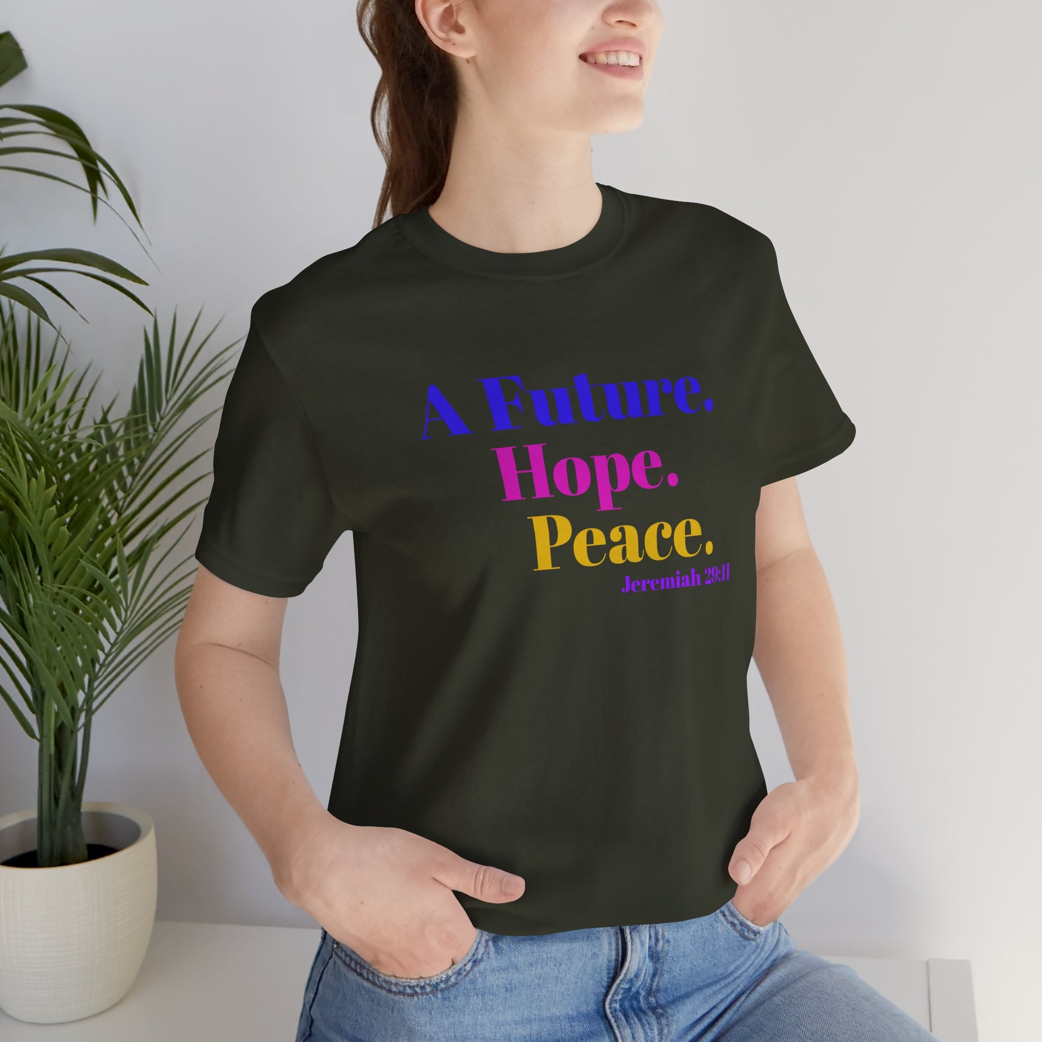 God's Promise - Hope, Future, & Peace Jeremiah 29:11 Unisex Tee