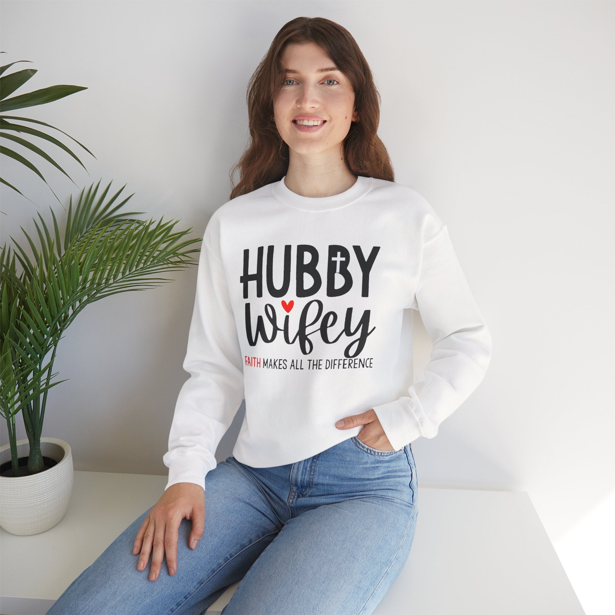 Hubby Wifey Faith Crewneck Couple’s Sweatshirt