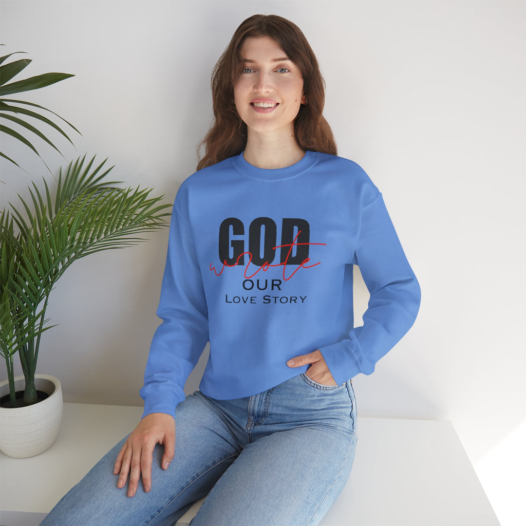 God Wrote Our Love Story Couple's Crewneck Sweatshirt