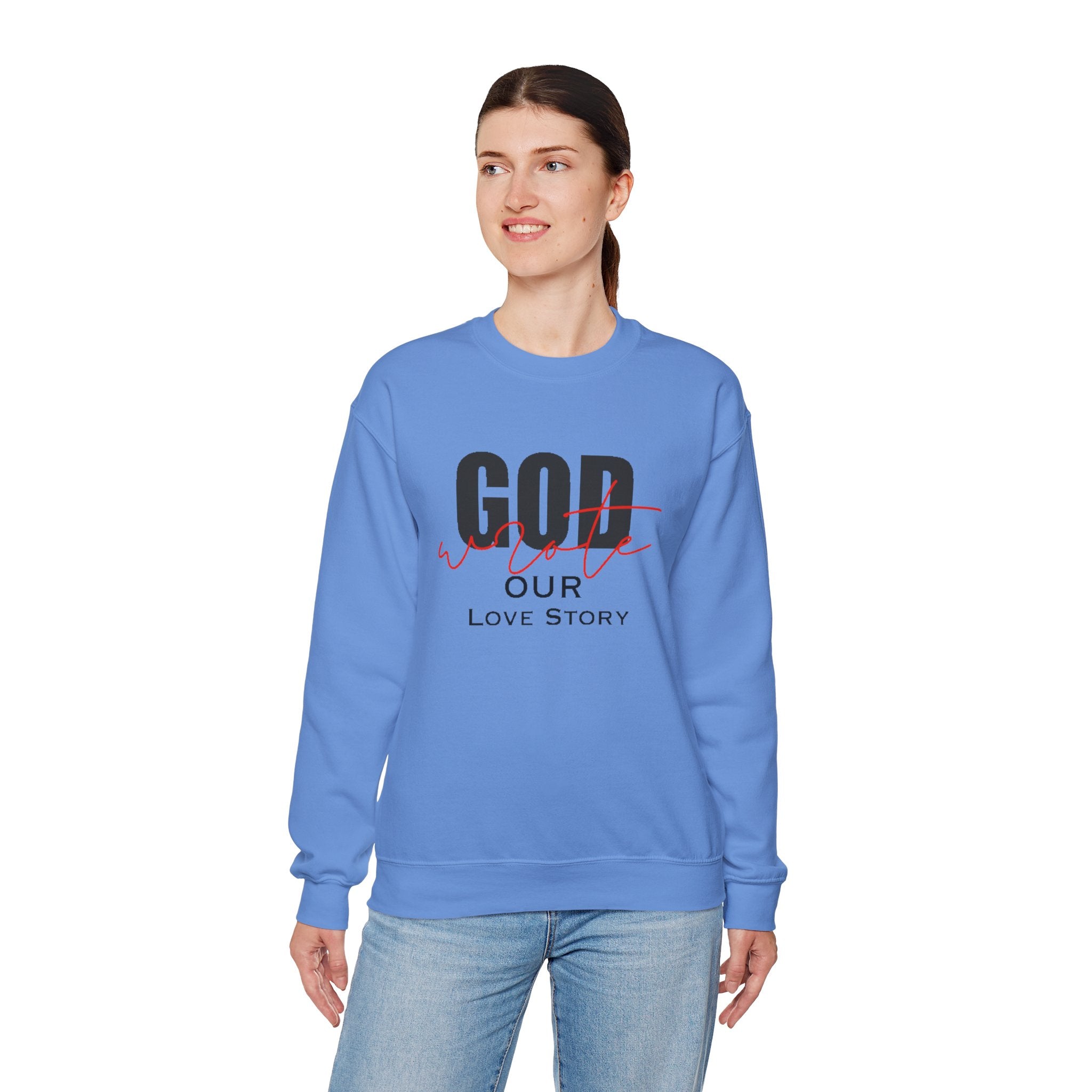 God Wrote Our Love Story Couple's Crewneck Sweatshirt