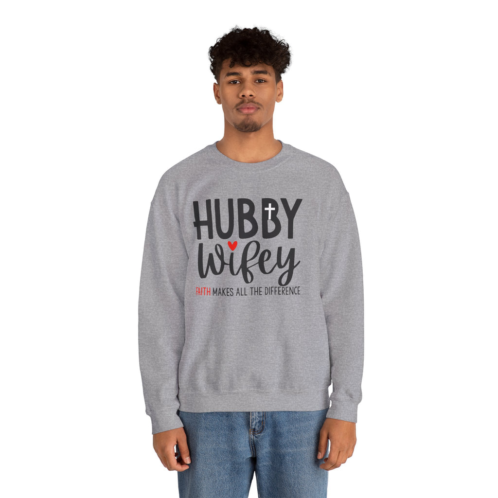 Hubby Wifey Faith Crewneck Couple’s Sweatshirt