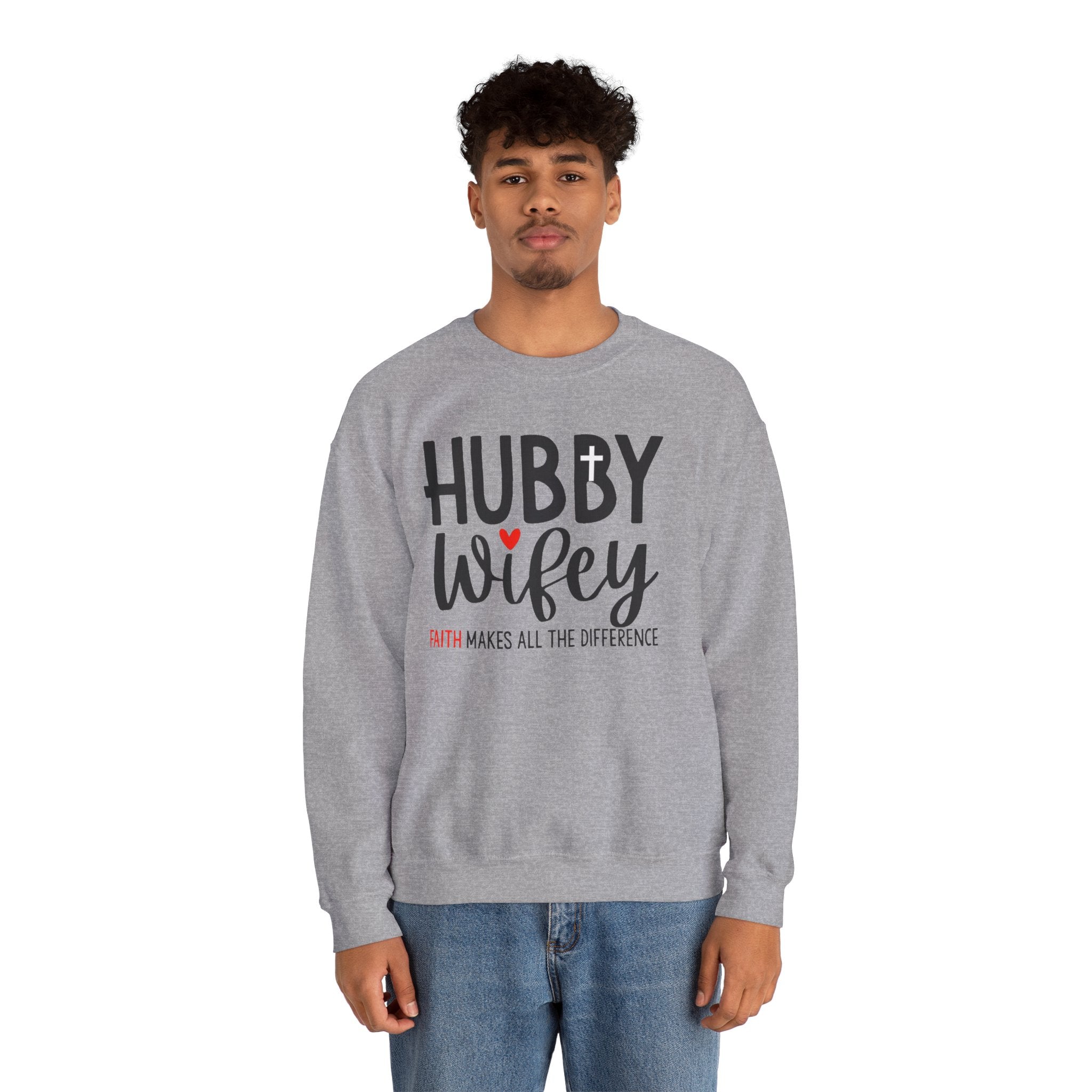Hubby Wifey Faith Crewneck Couple’s Sweatshirt