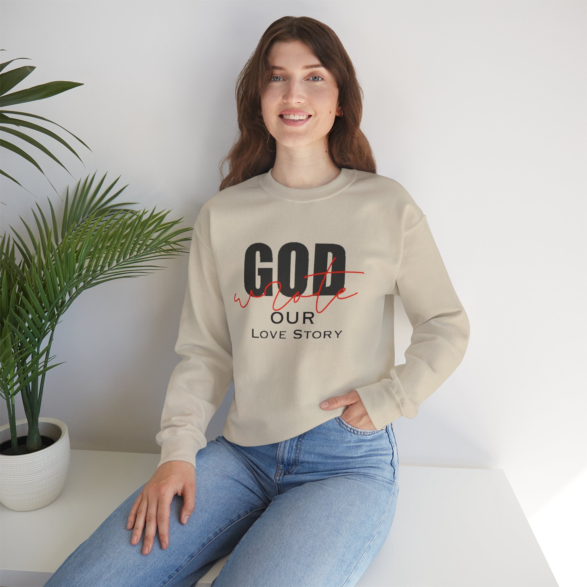 God Wrote Our Love Story Couple's Crewneck Sweatshirt