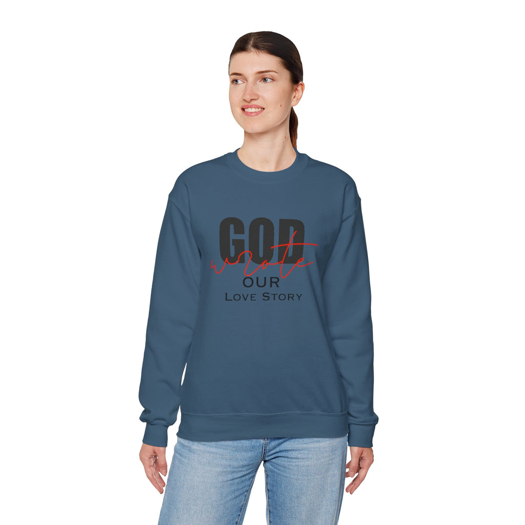 God Wrote Our Love Story Couple's Crewneck Sweatshirt