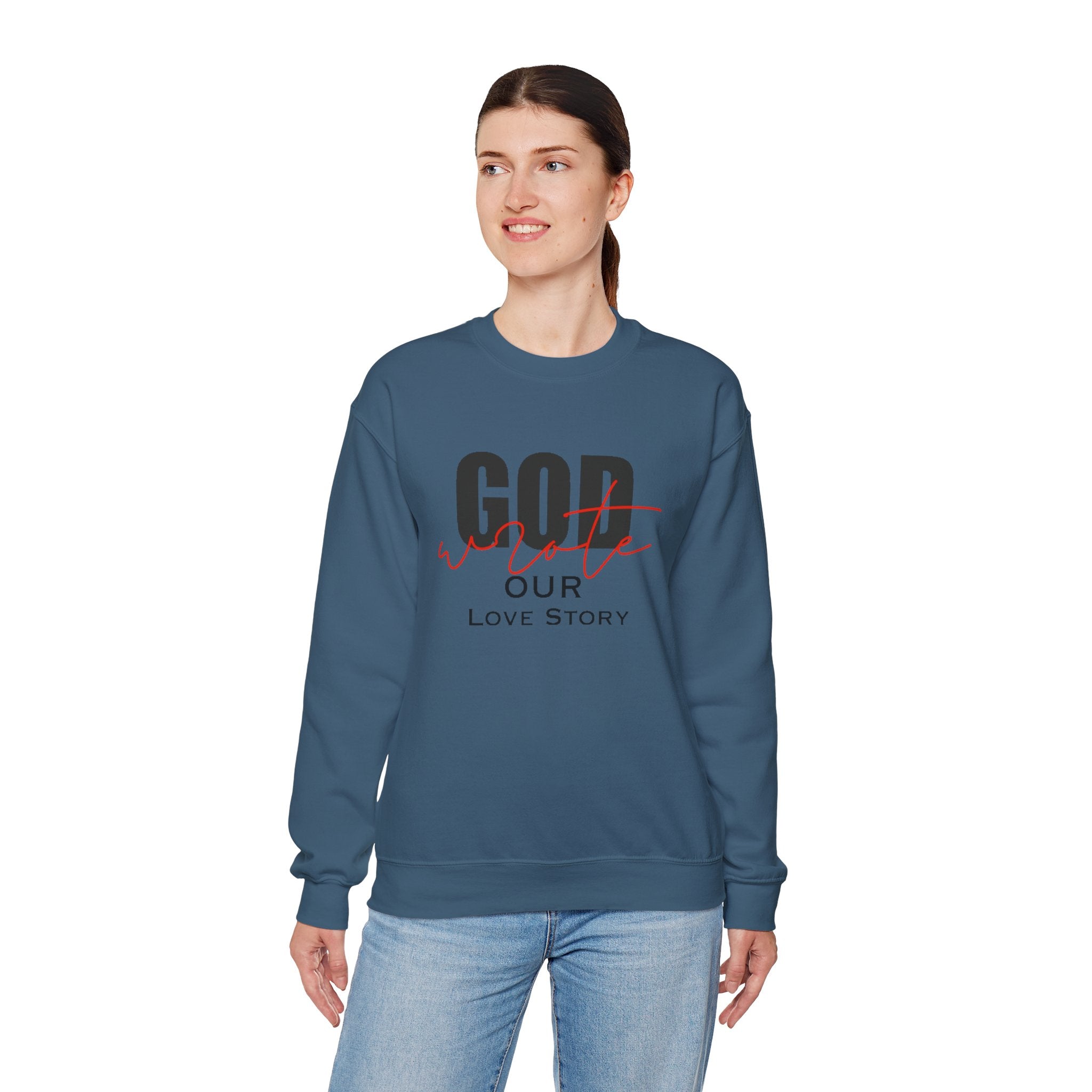 God Wrote Our Love Story Couple's Crewneck Sweatshirt
