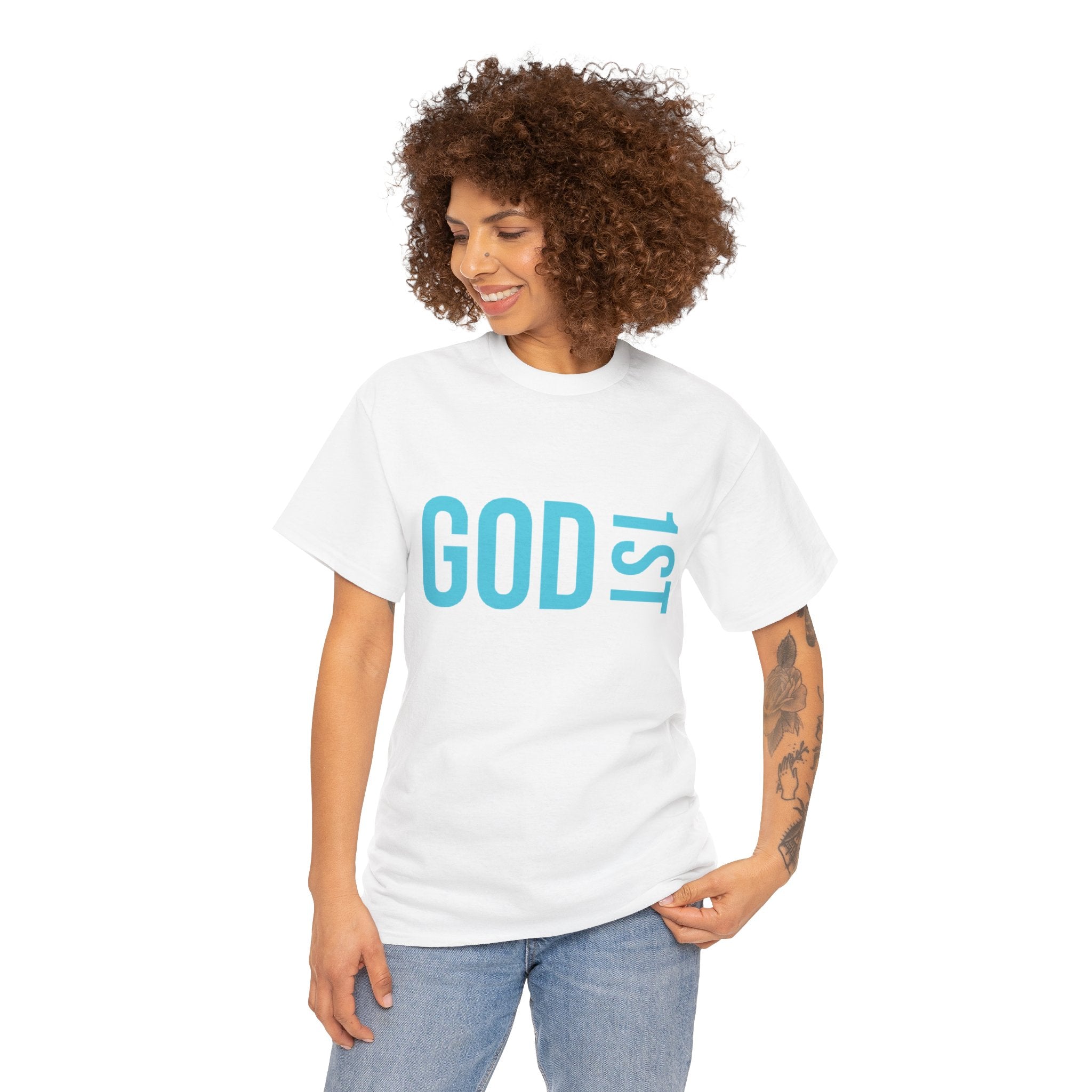 God 1st- Then Me Unisex Heavy Cotton Tee