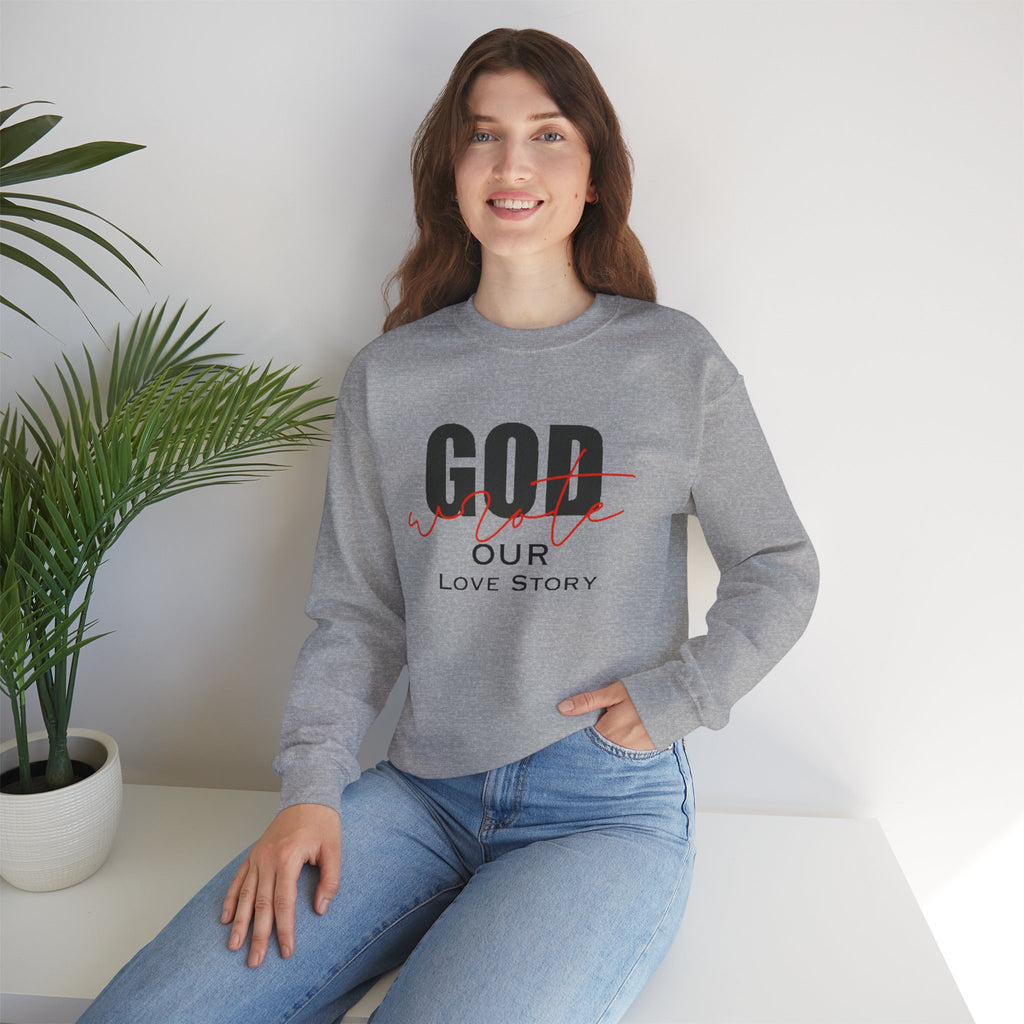 God Wrote Our Love Story Couple's Crewneck Sweatshirt