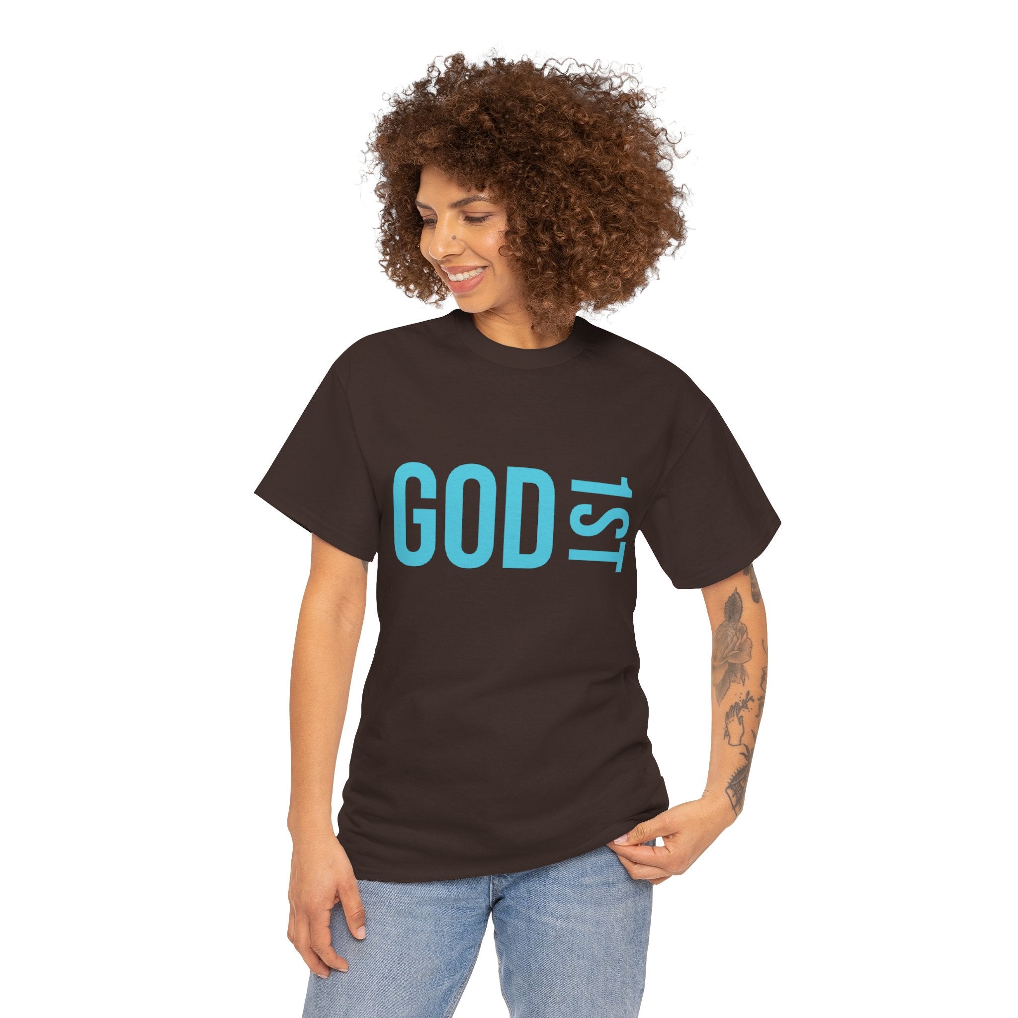 God 1st- Then Me Unisex Heavy Cotton Tee