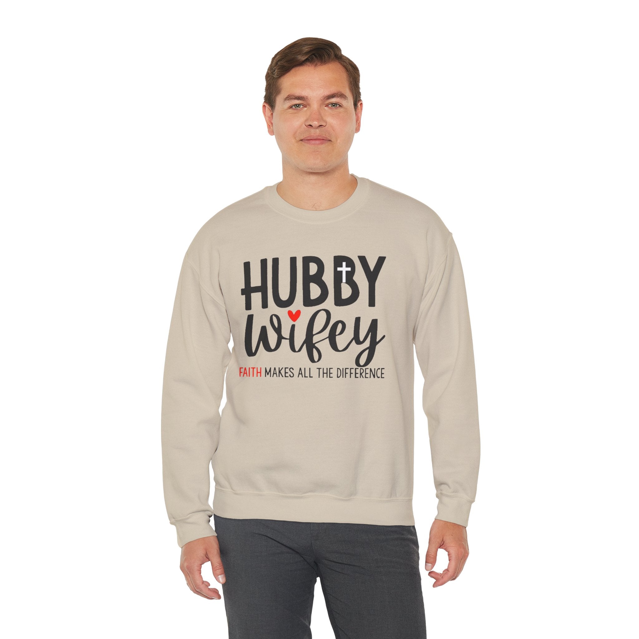 Hubby Wifey Faith Crewneck Couple’s Sweatshirt