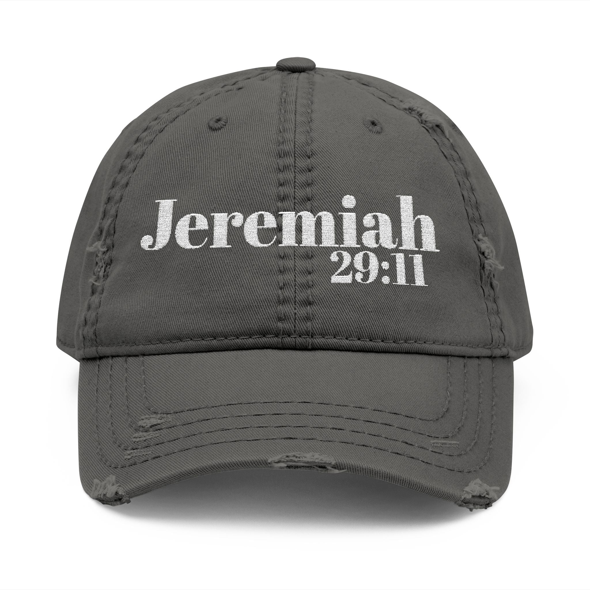 God’s Promise: Jeremiah 29:11 Distressed Dad Hat (Embroidery)