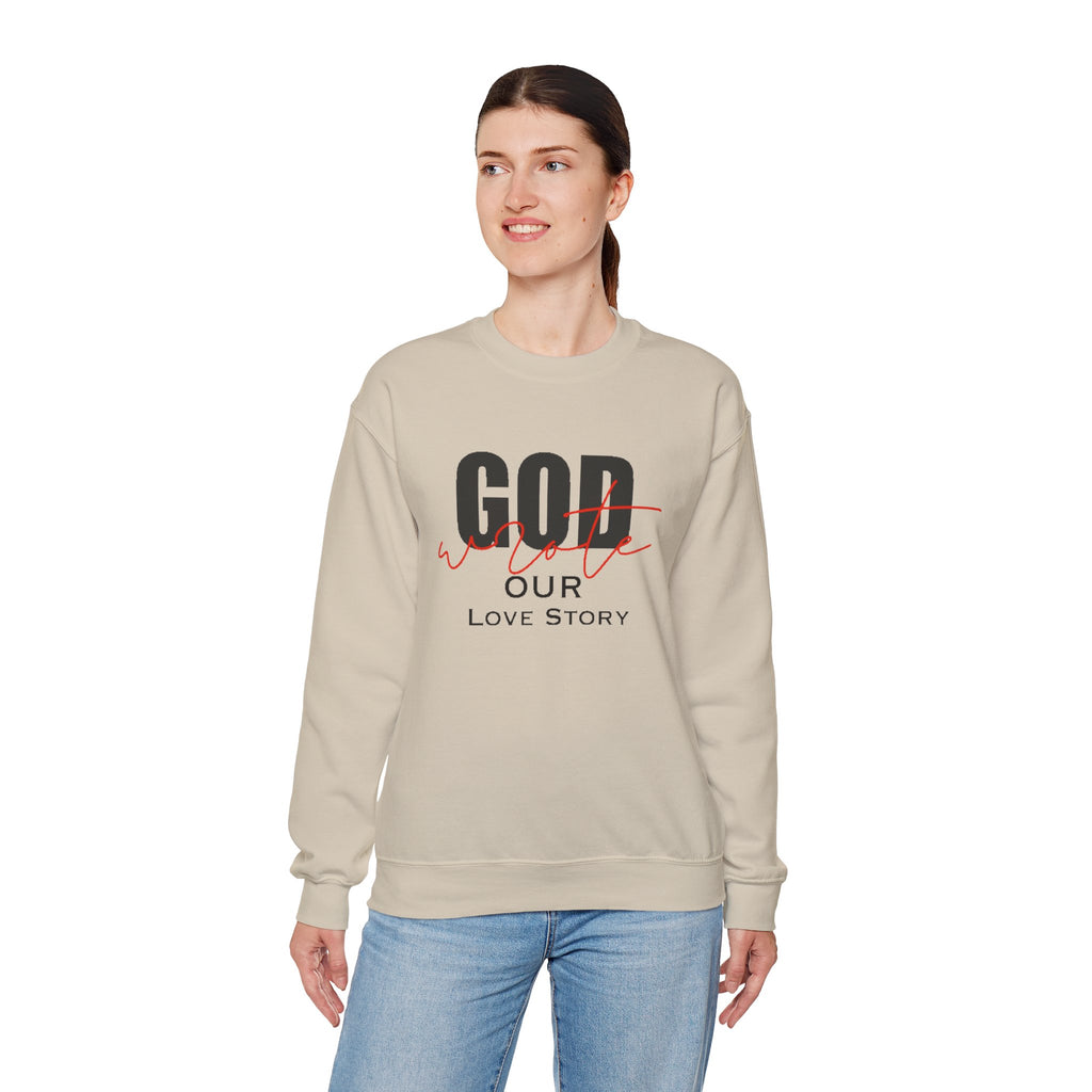 God Wrote Our Love Story Couple's Crewneck Sweatshirt
